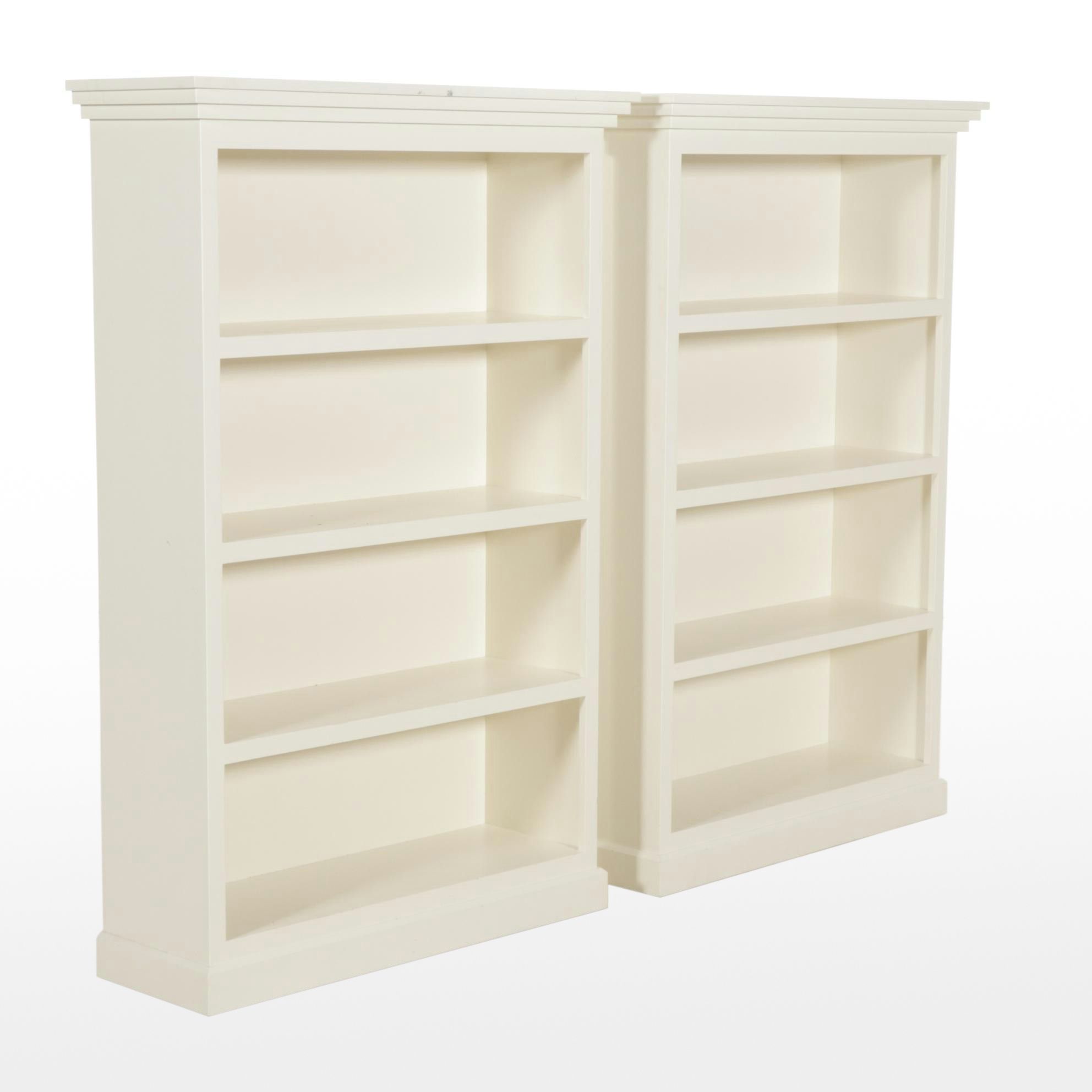 Pair of Contemporary White Bookcases