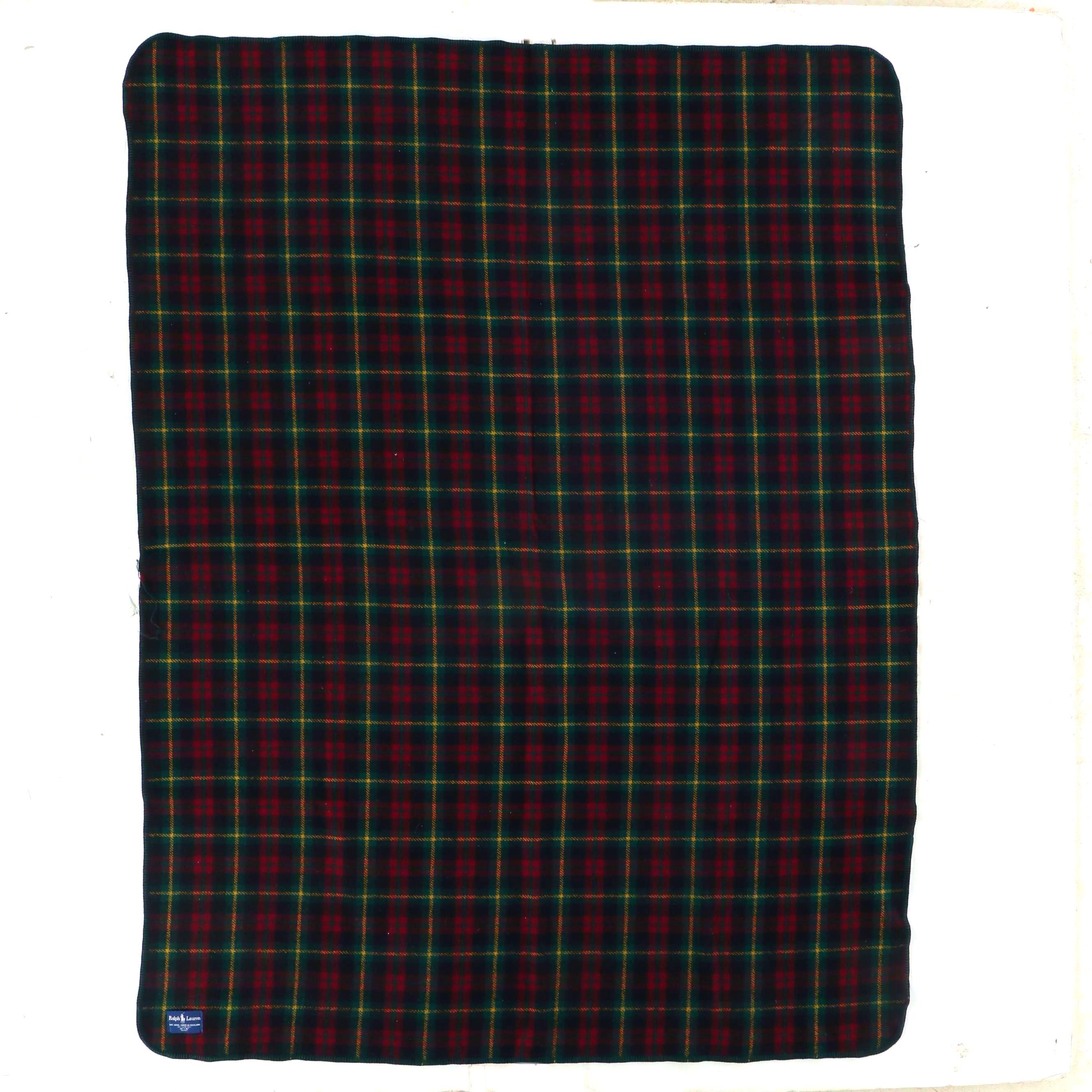 Ralph Lauren Plaid Wool Throw Blanket