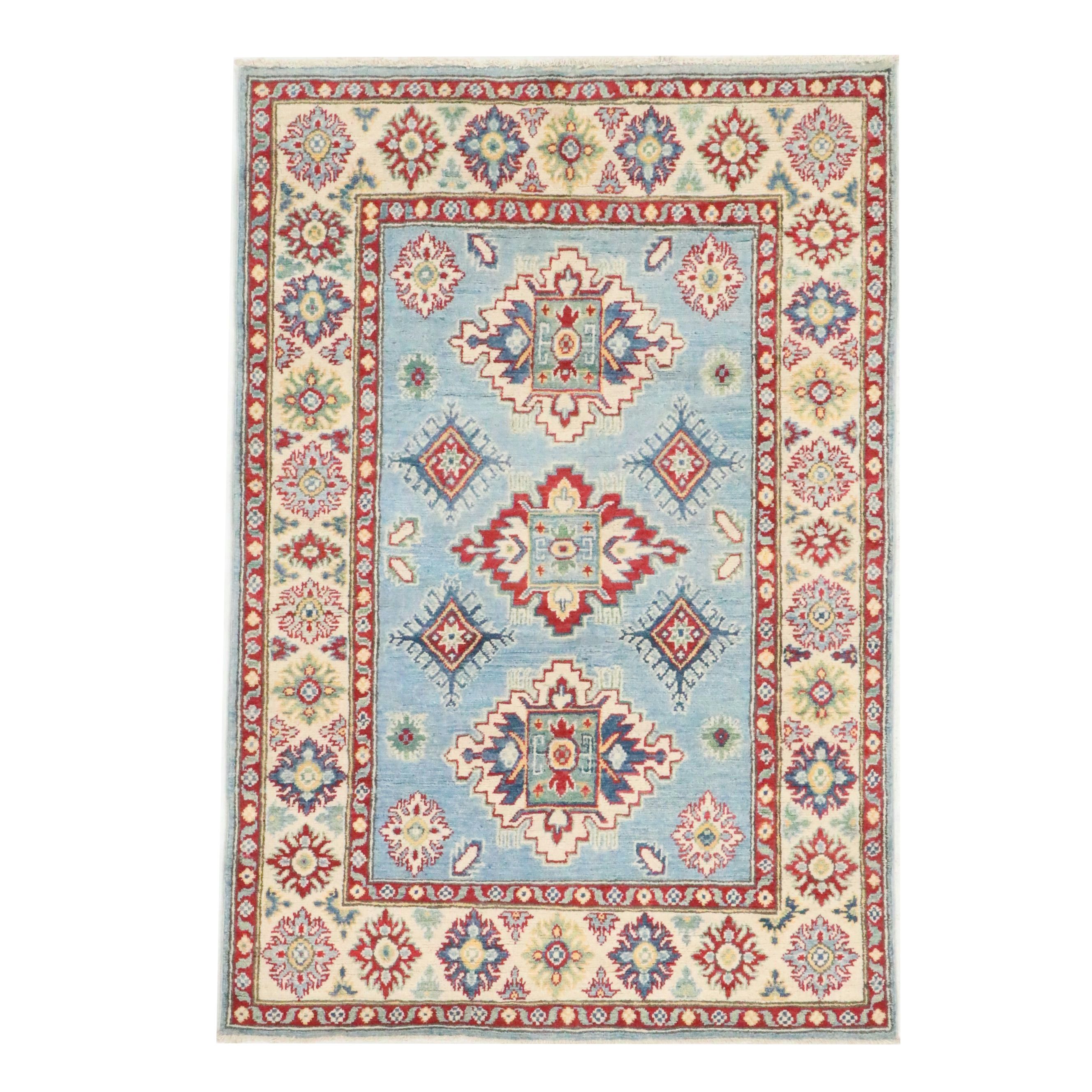 3'11 x 5'10 Hand-Knotted Pakistani Kazak Area Rug