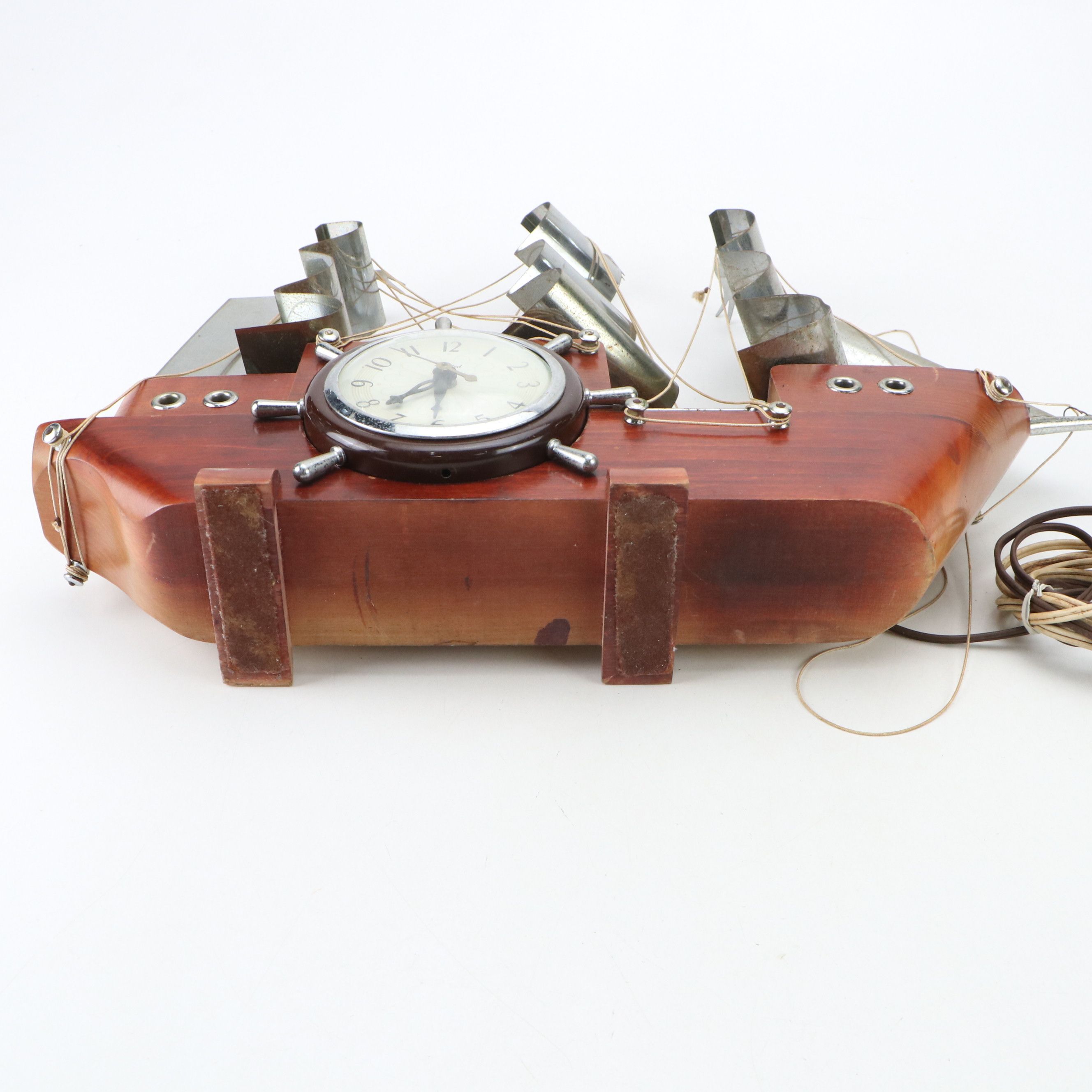 United Light-Up Electric Ship Mantel Clock