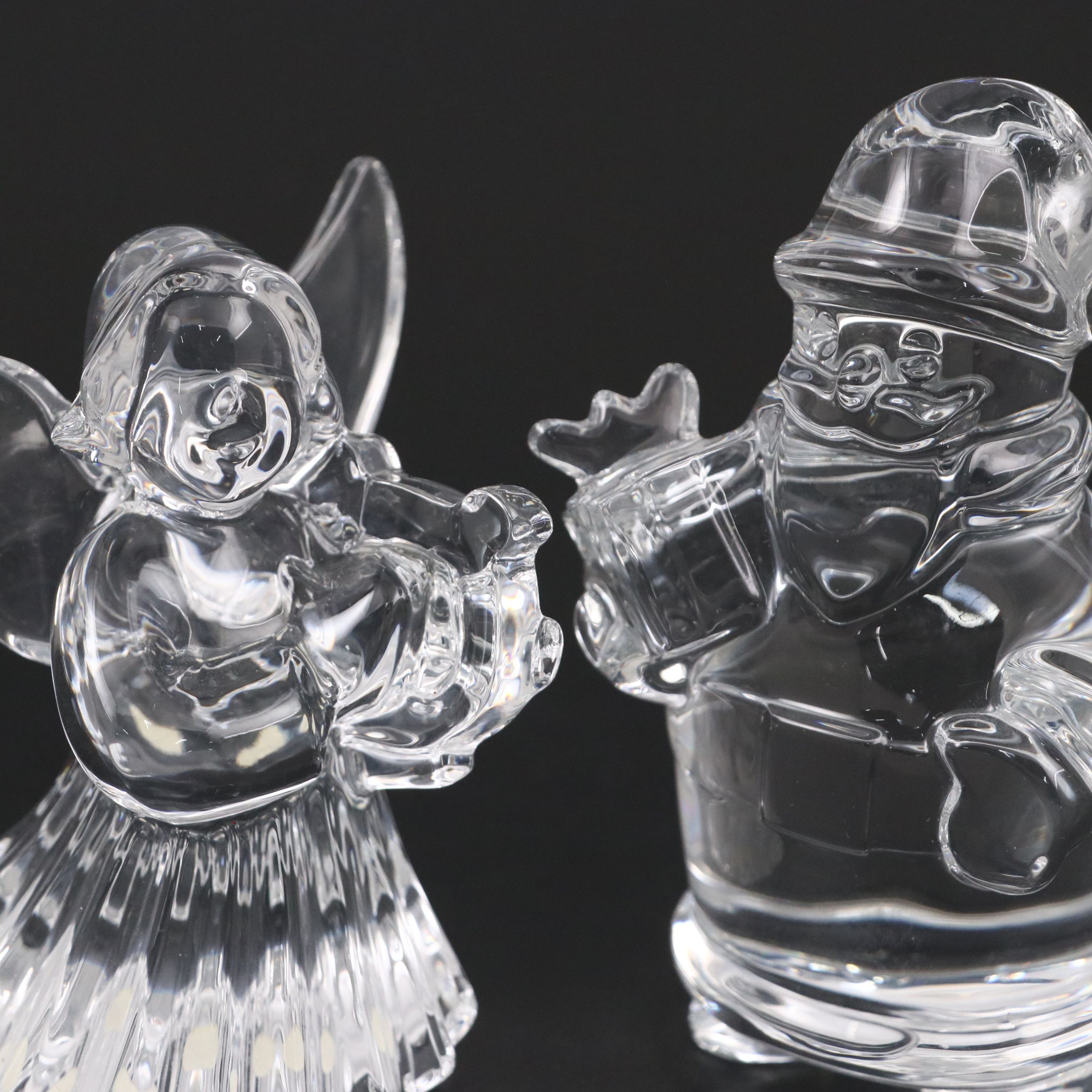 Baccarat Crystal Holiday Figurines with Bing & Grøndahl Santa Claus Collection