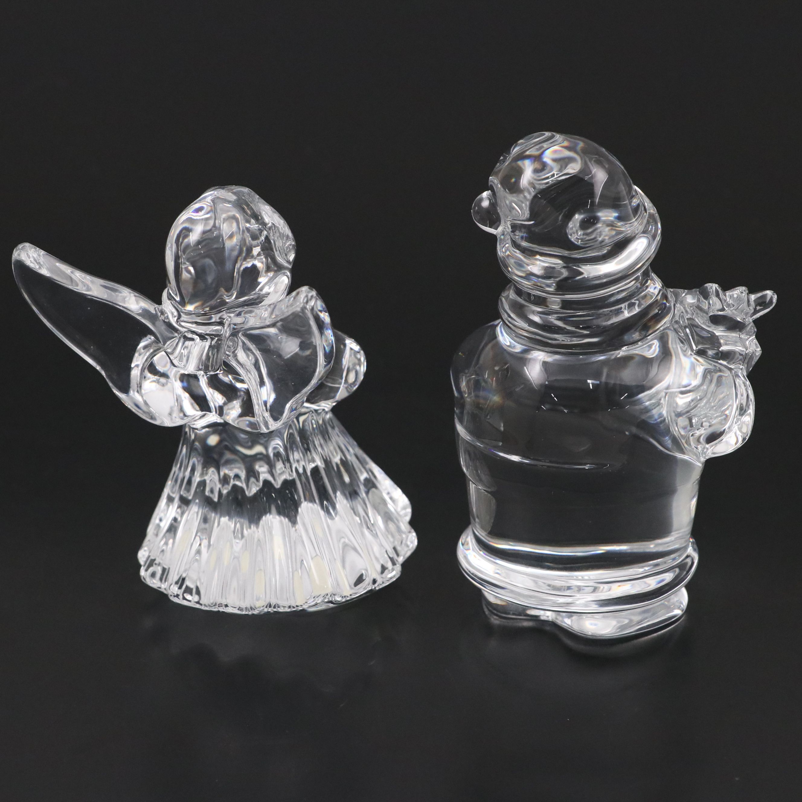 Baccarat Crystal Holiday Figurines with Bing & Grøndahl Santa Claus Collection