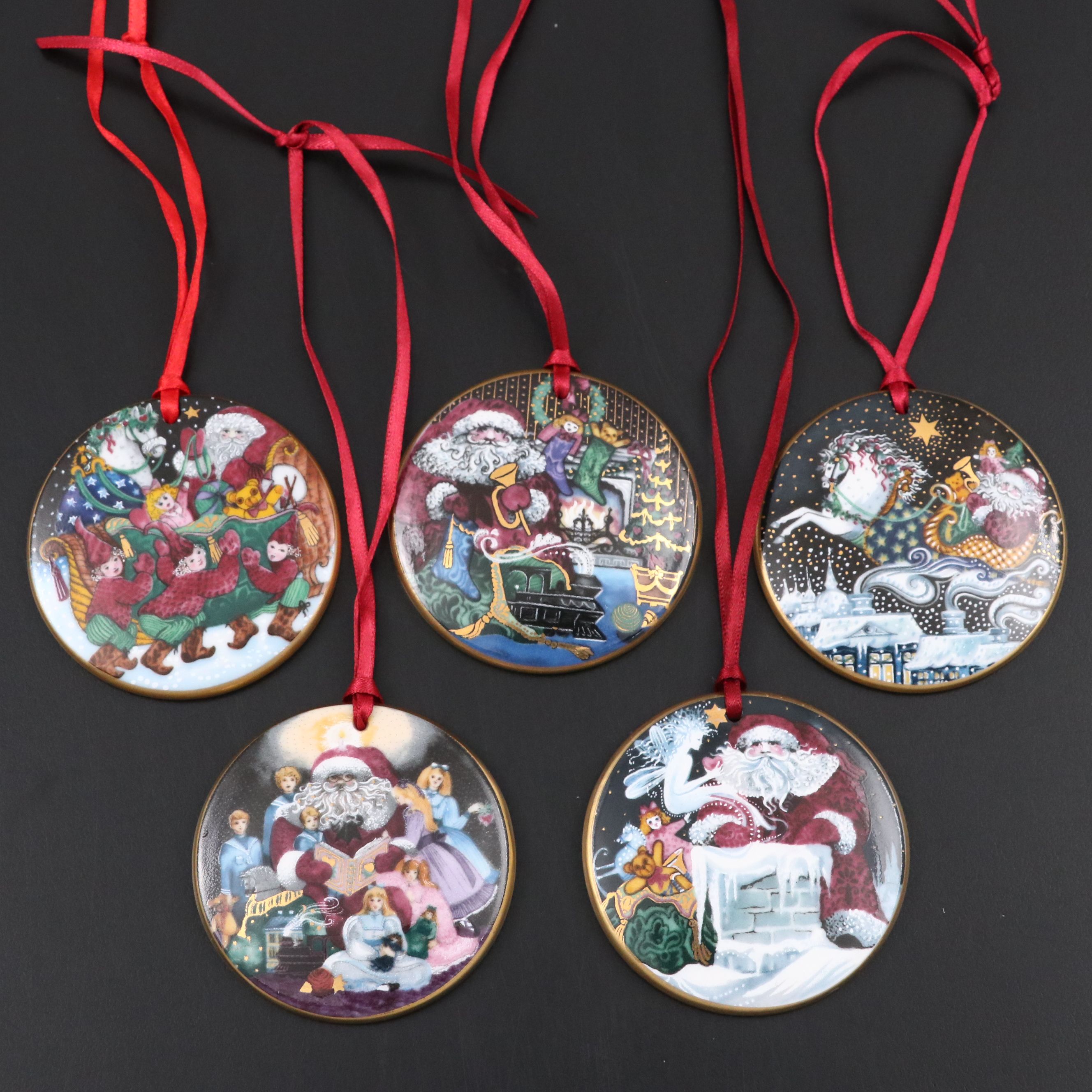 Baccarat Crystal Holiday Figurines with Bing & Grøndahl Santa Claus Collection