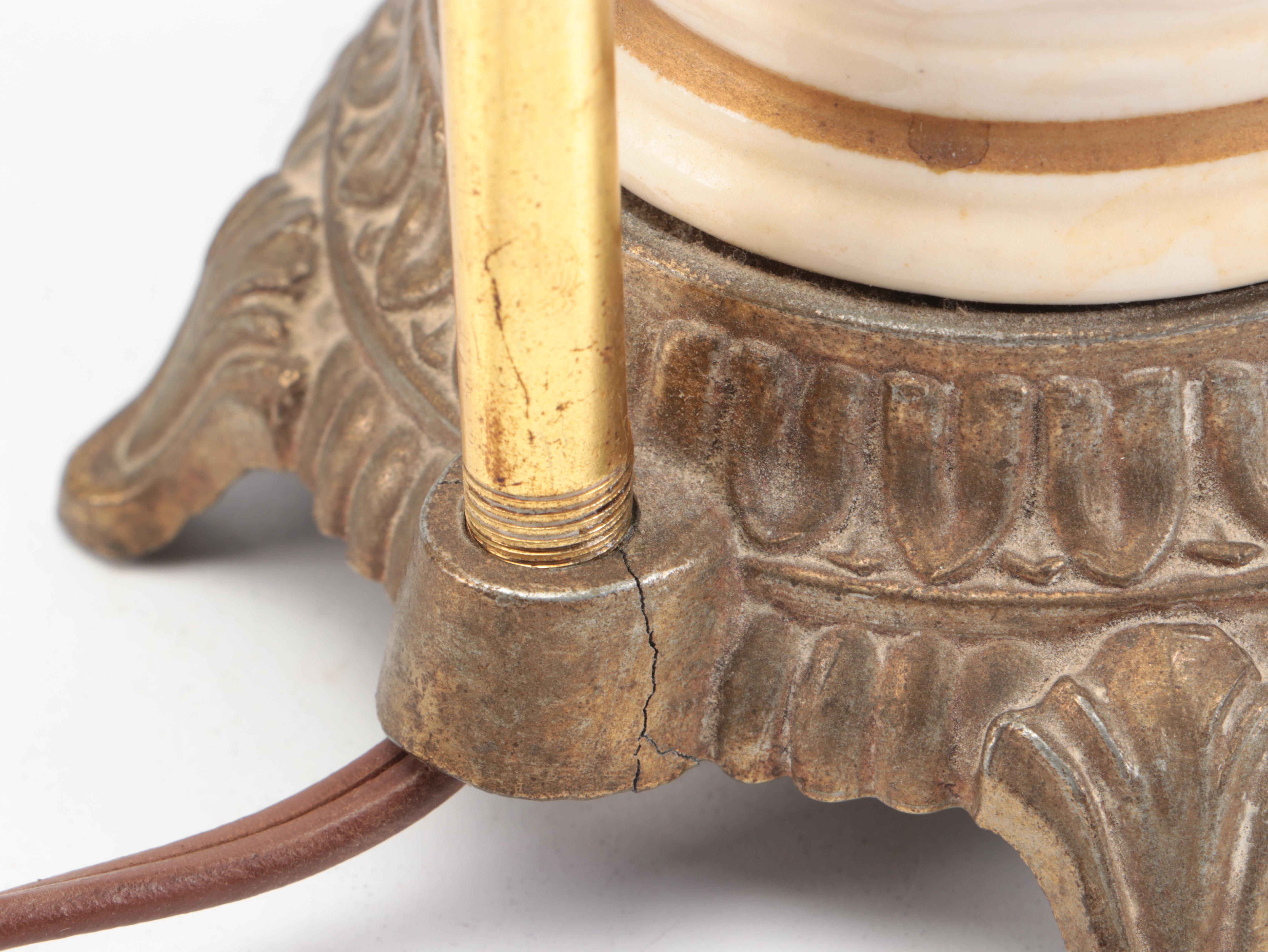 Early American Dress Lad & Lass Figurine Table Lamps with Box Pleated Shades