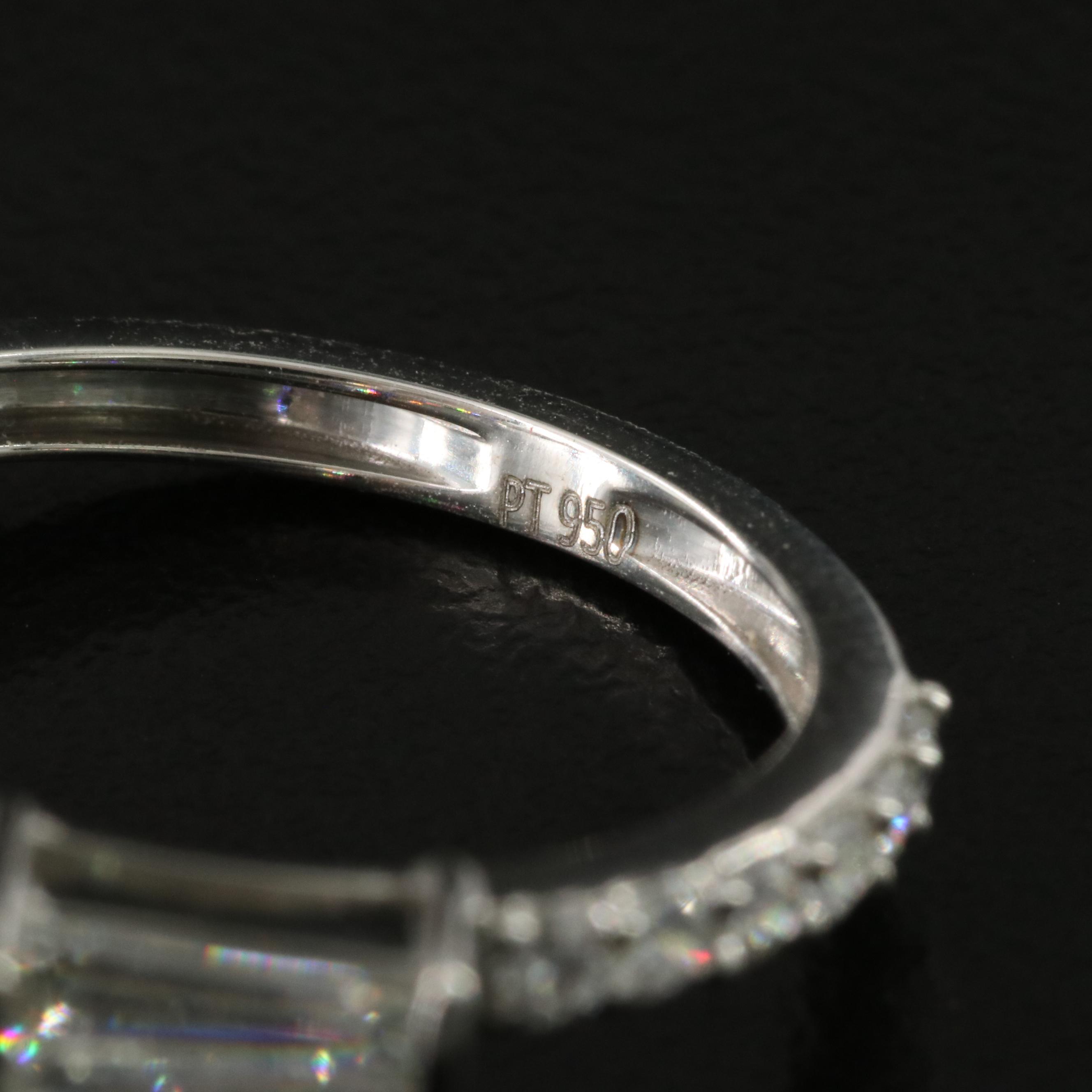 Platinum 3.91 CTW Lab Grown Diamond Ring with Fancy Pink Center and IGI Report