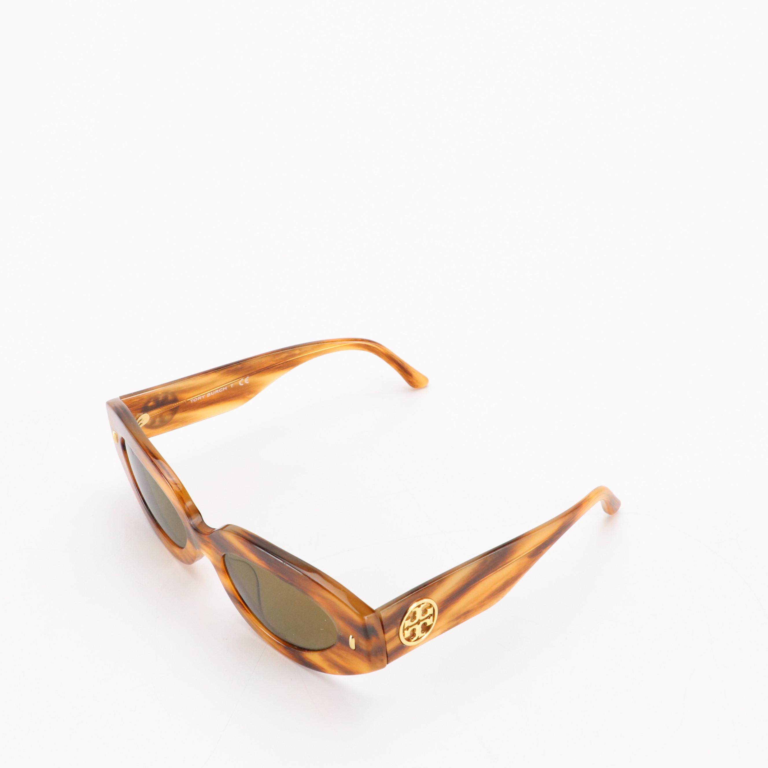 Tory Burch TY7171U 1889/73 Honey Wood Cat Eye Sunglasses in Case