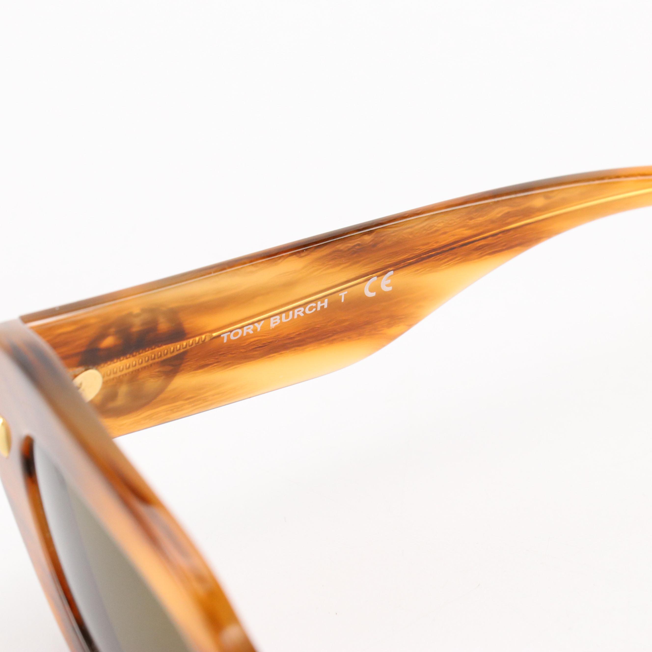 Tory Burch TY7171U 1889/73 Honey Wood Cat Eye Sunglasses in Case