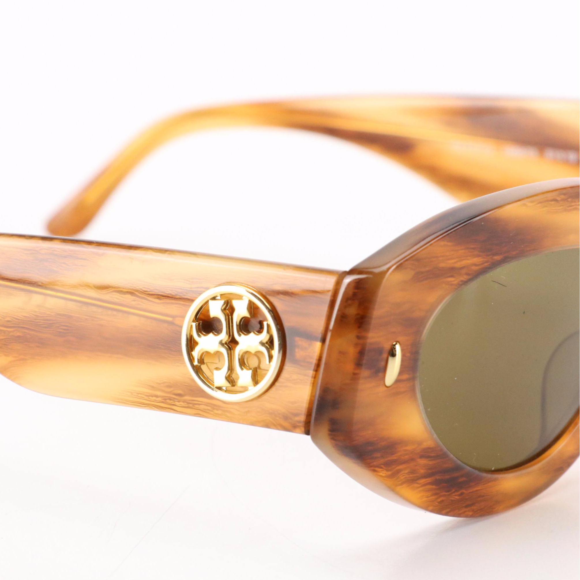 Tory Burch TY7171U 1889/73 Honey Wood Cat Eye Sunglasses in Case