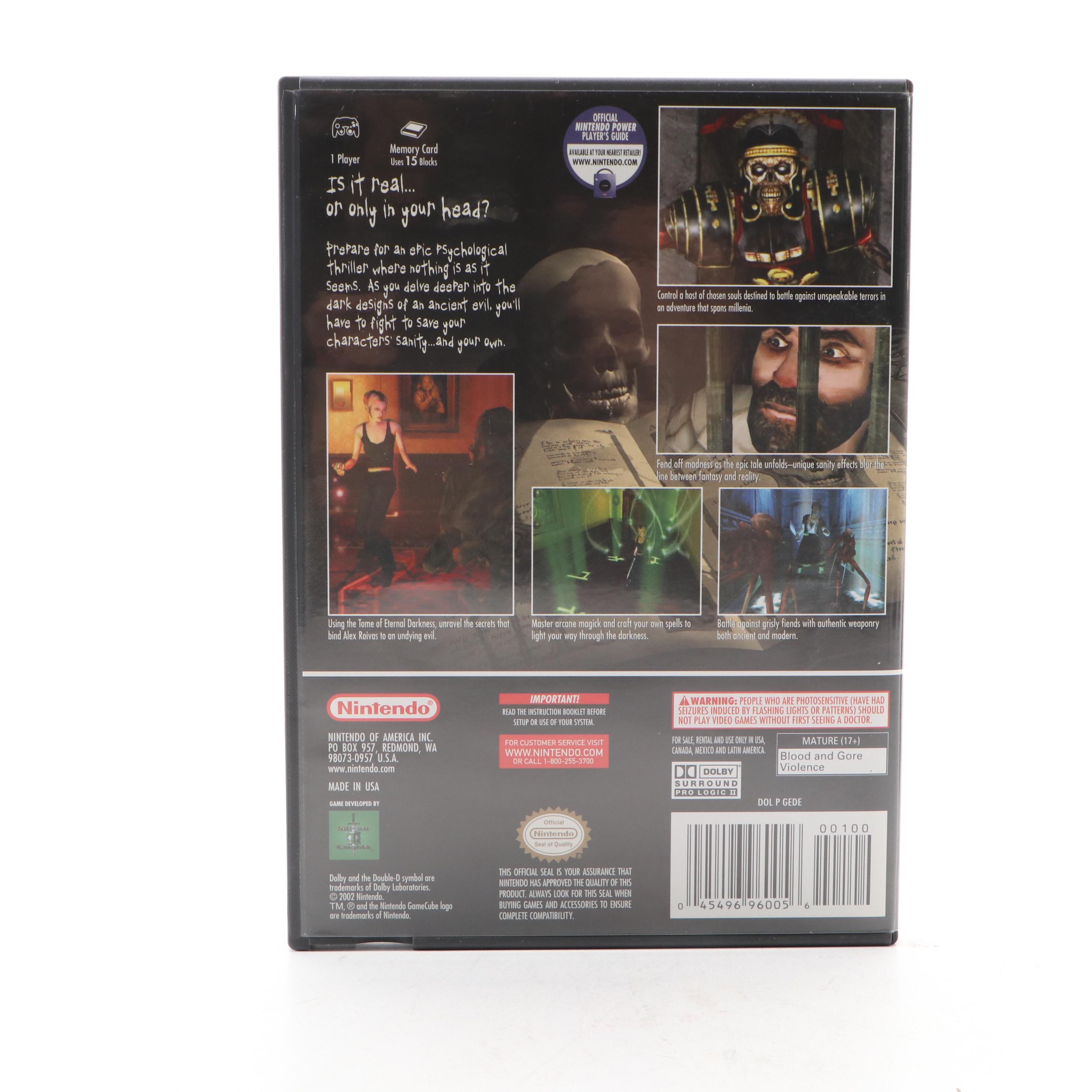 Eternal Darkness: Sanity's Requiem GameCube Video Game, Complete in Box