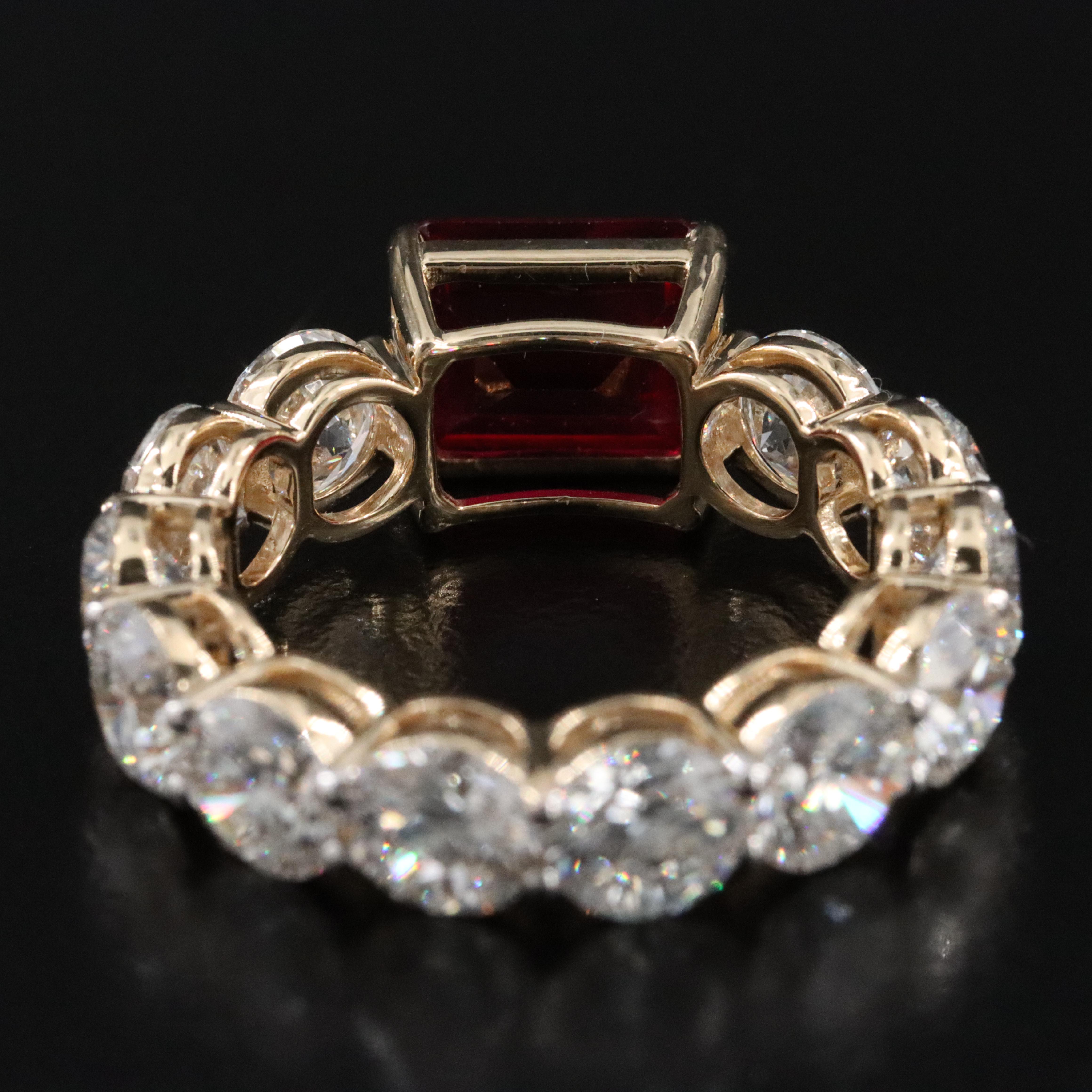 14K 2.97 CT Ruby and 6.00 CTW Lab Grown Diamond Eternity Ring