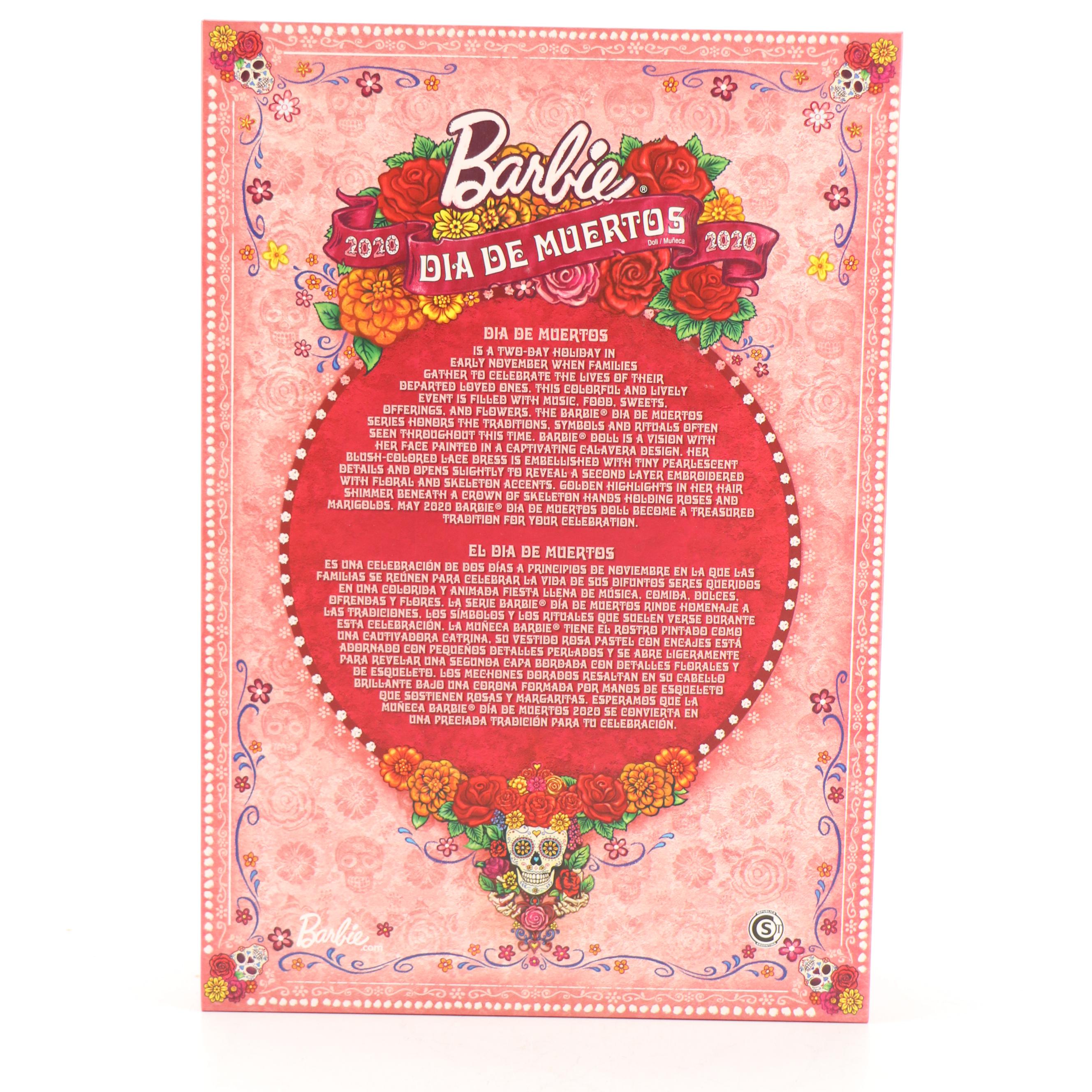 Mattel Barbie "Dia De Muertos" Dolls with Huichol La Calavera Catrina Figurine