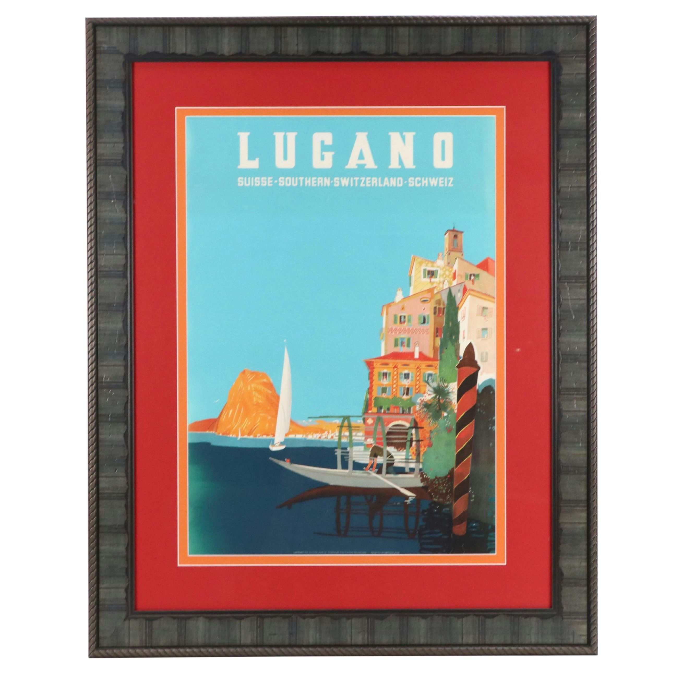 Giclée Switzerland Travel Poster After Daniele Buzzi "Lugano"