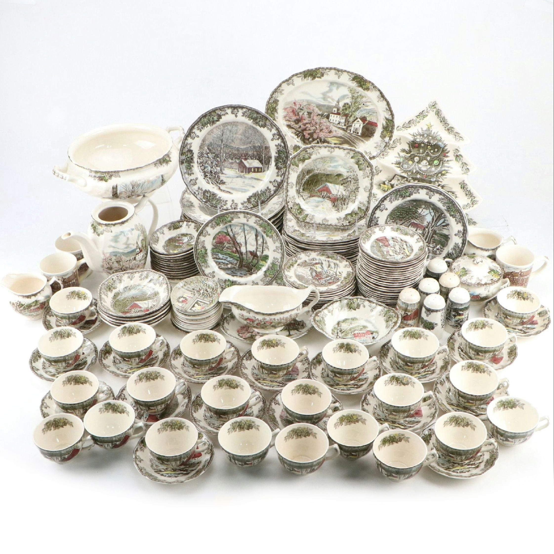 Johnson Bros. "The Friendly Village" with Other Johnson Bros. Transferware