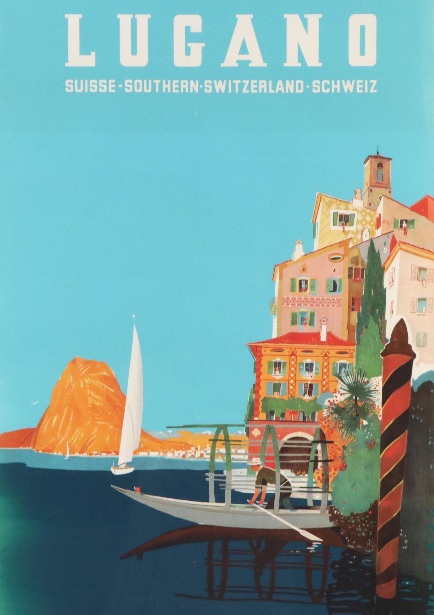 Giclée Switzerland Travel Poster After Daniele Buzzi "Lugano"