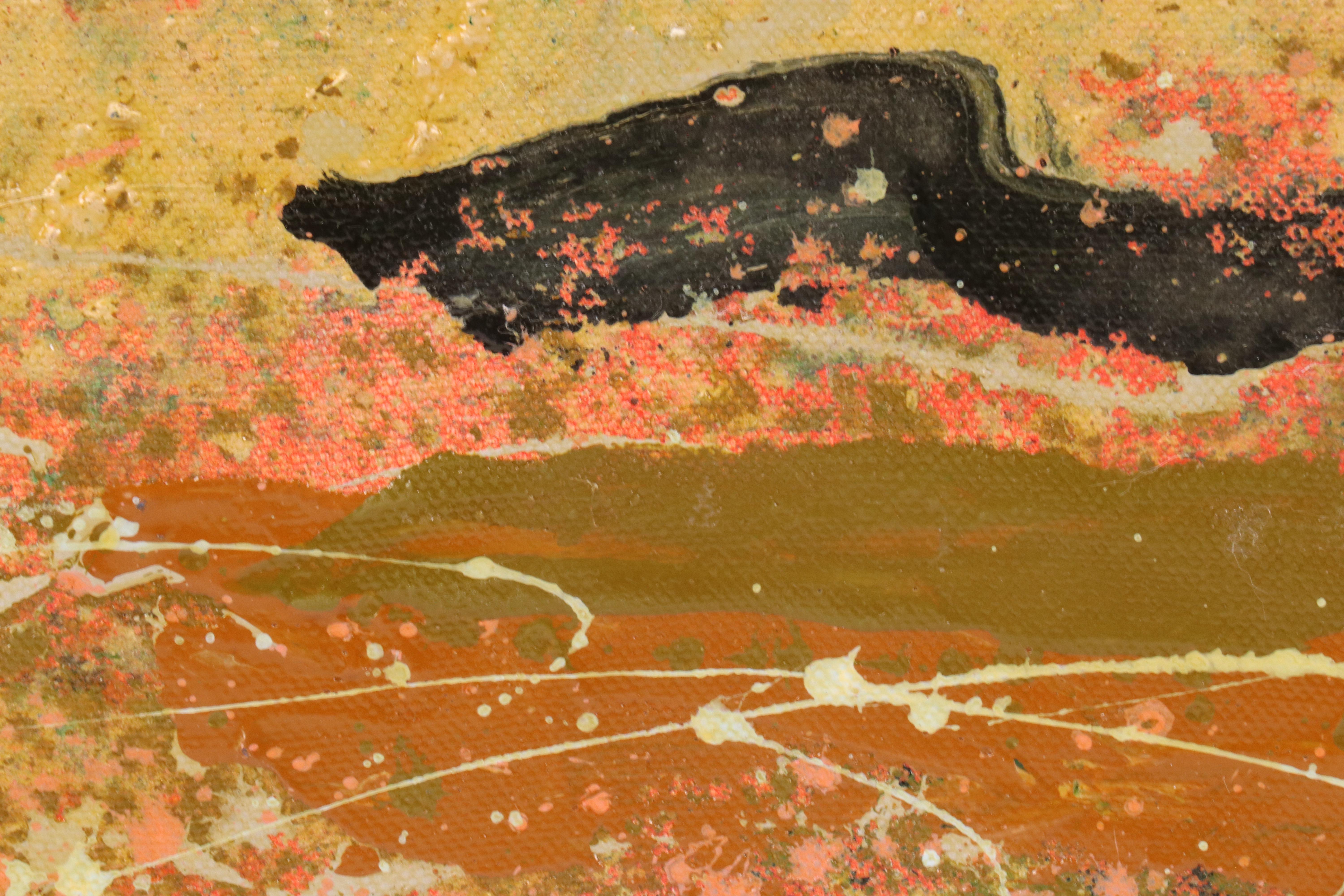 Harry Hilson Oil Painting with Abstract Landscape, Late 20th Century