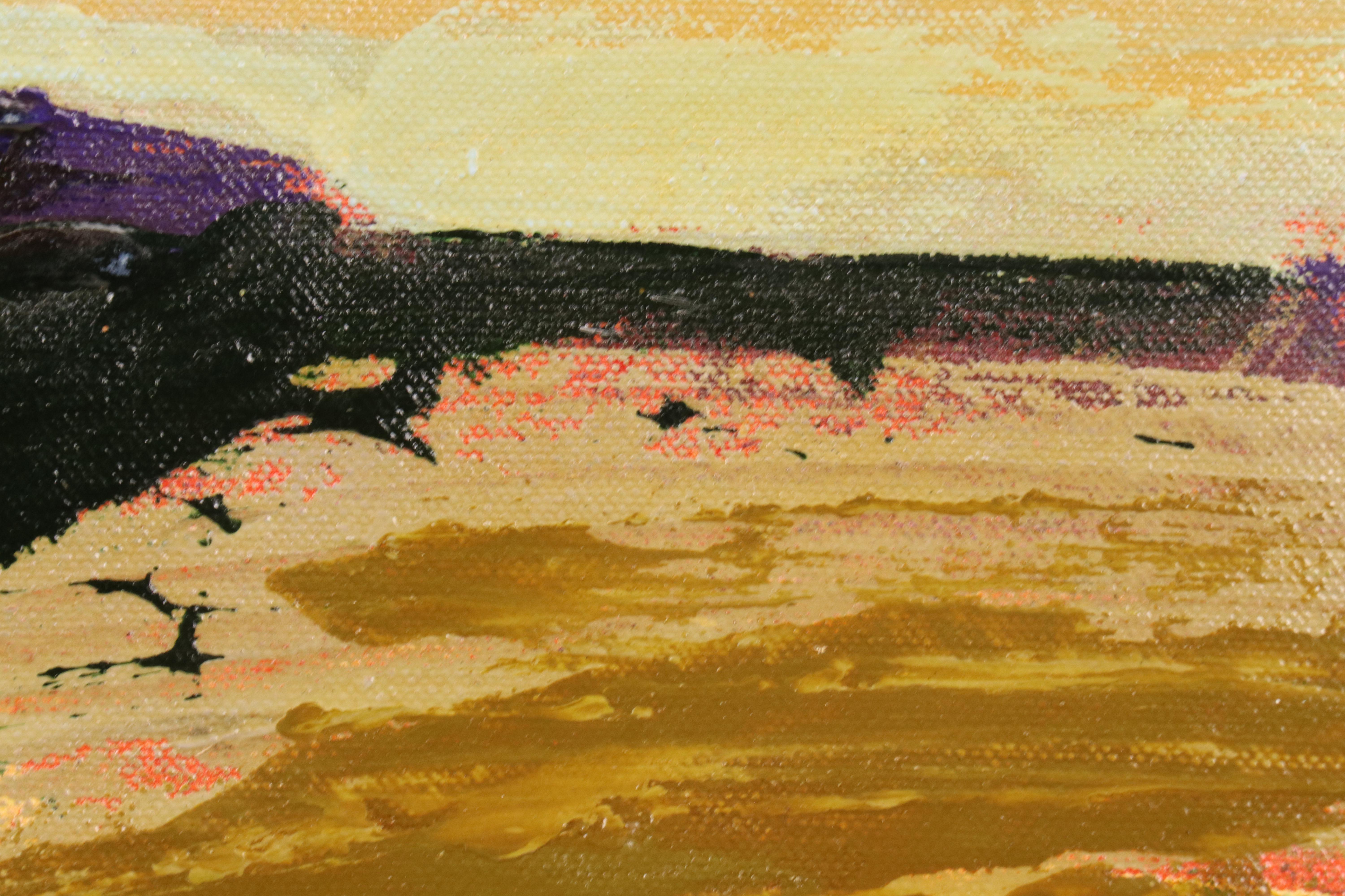 Harry Hilson Oil Painting with Abstract Landscape, Late 20th Century