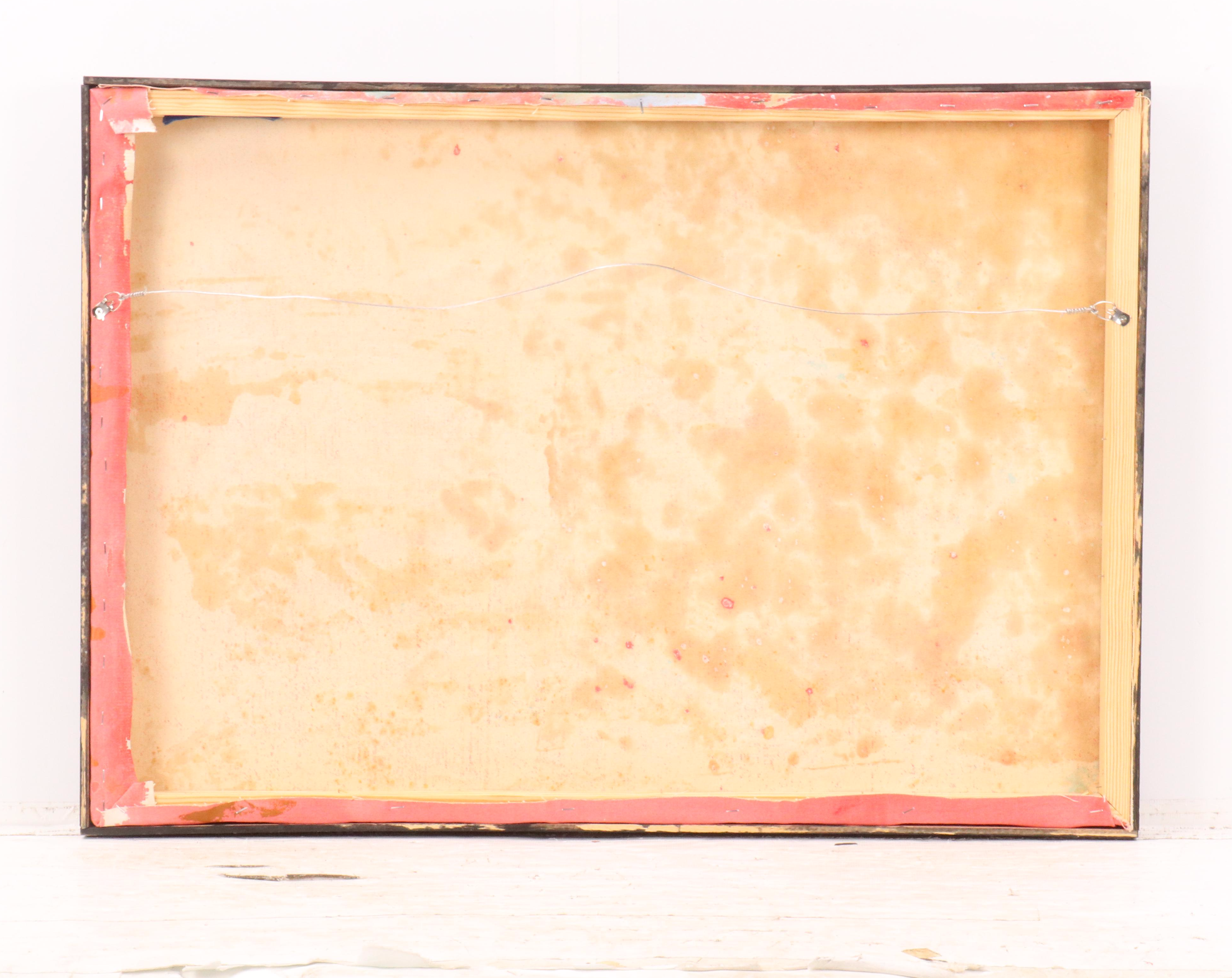 Harry Hilson Oil Painting with Abstract Landscape, Late 20th Century