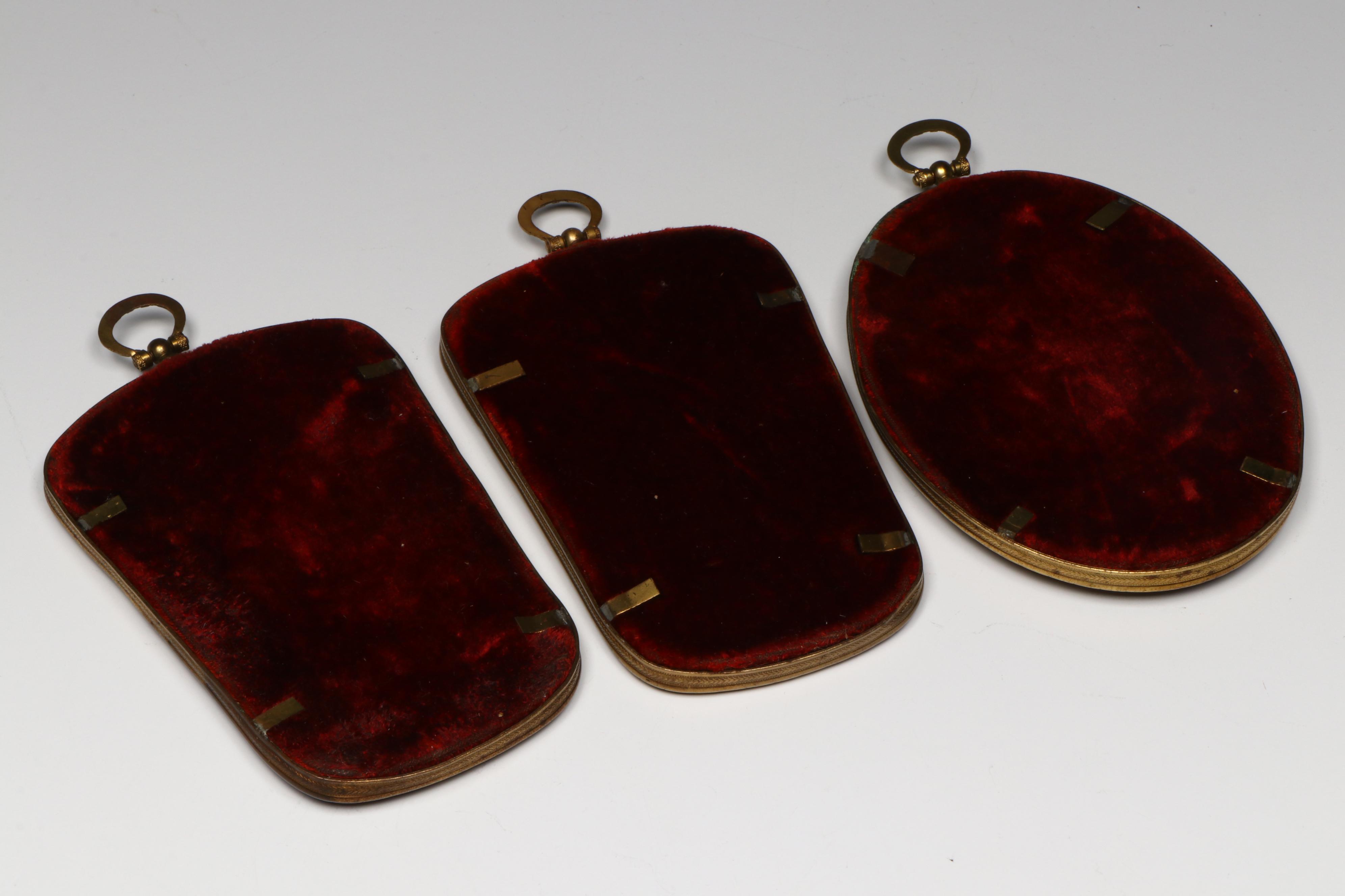 French Porcelain Style Portrait Bowls and Plaques with Victorian Blue Glass Vase