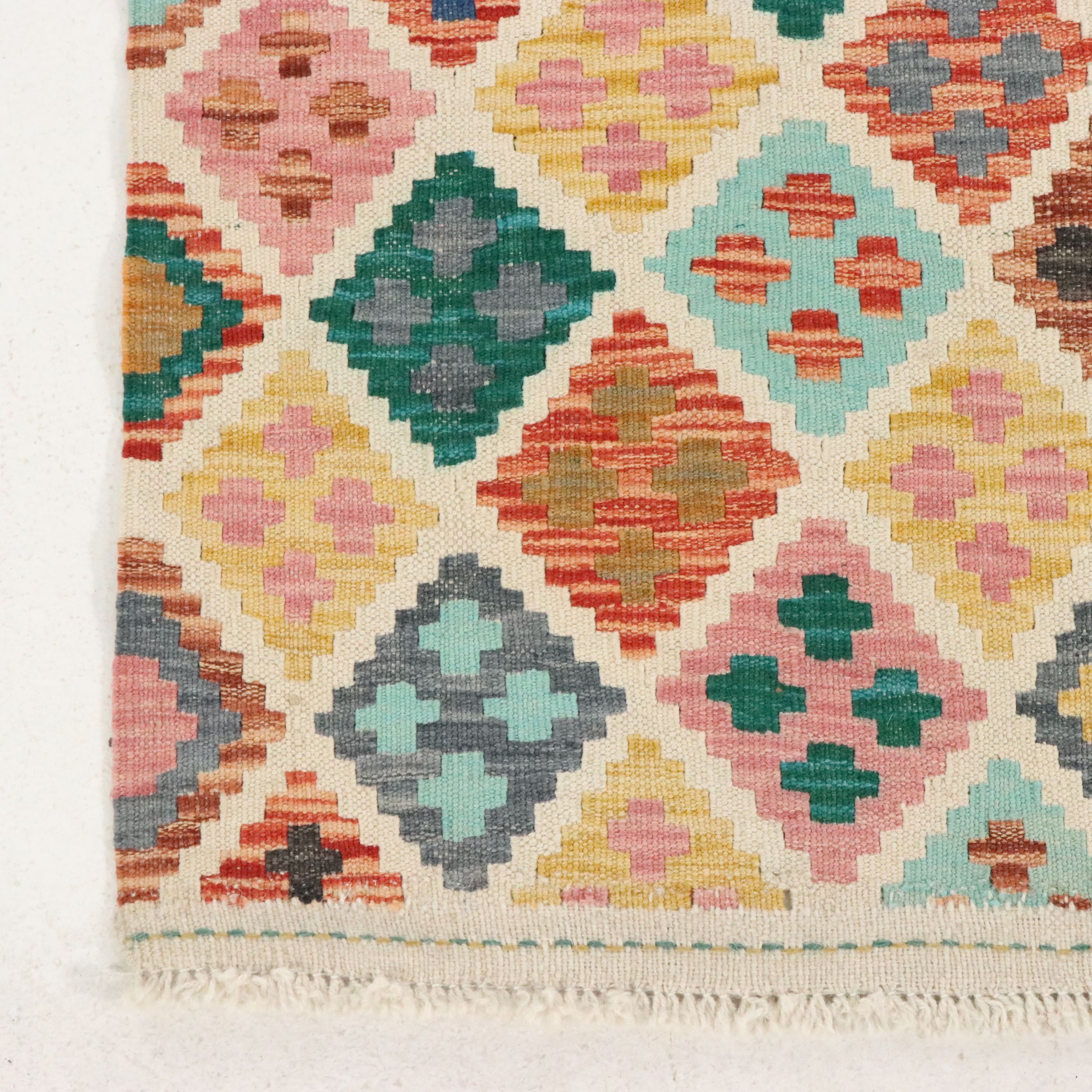 3' x 8' Handwoven Pakistani Kilim Long Rug