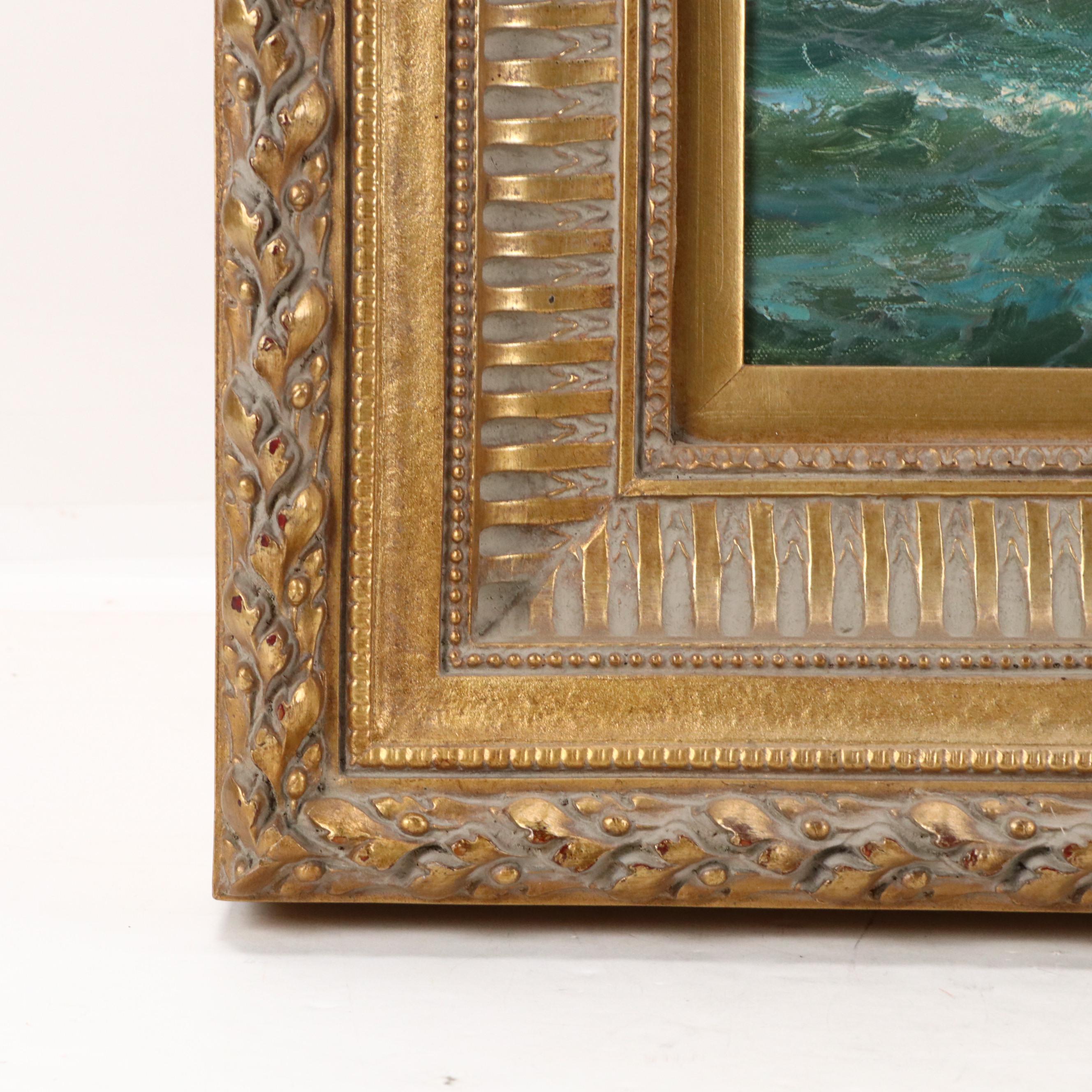 Robert Sanders Maritime Oil Painting of Clipper Ship, Late 20th Century