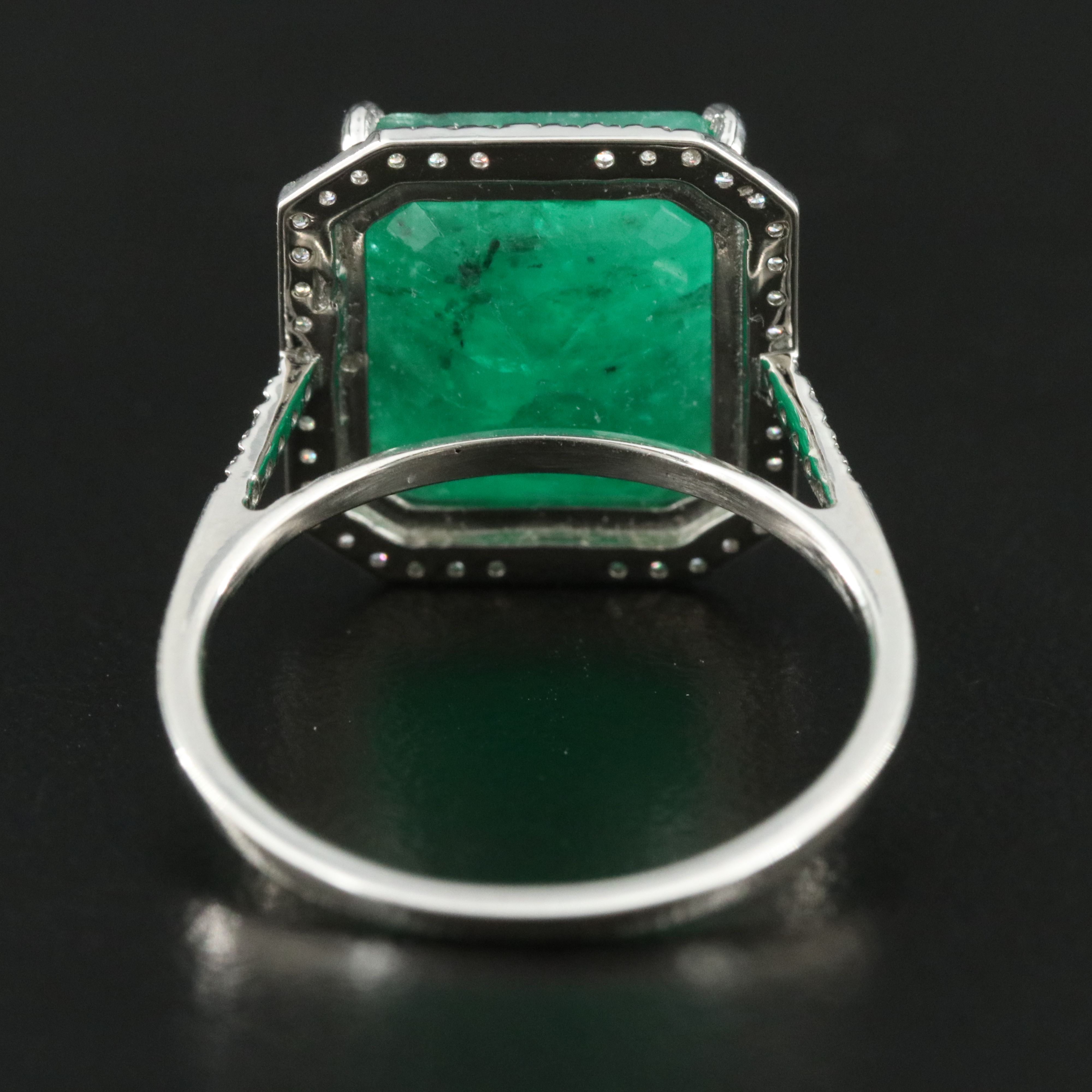 Platinum 3.71 CT Emerald and 0.20 CTW Diamond Ring