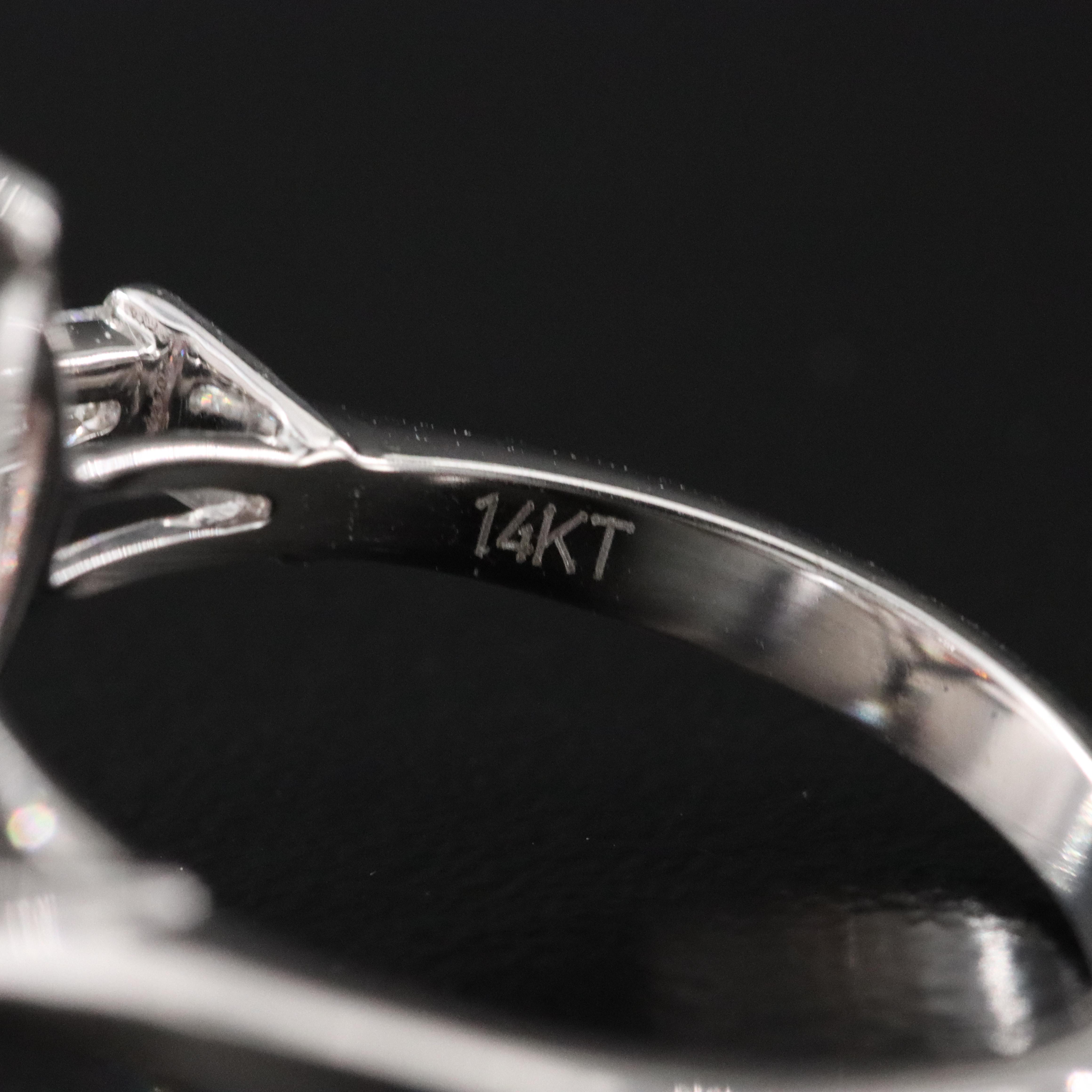 14K 3.45 CTW Lab Grown Diamond Ring with Fancy Pink Center and IGI Report