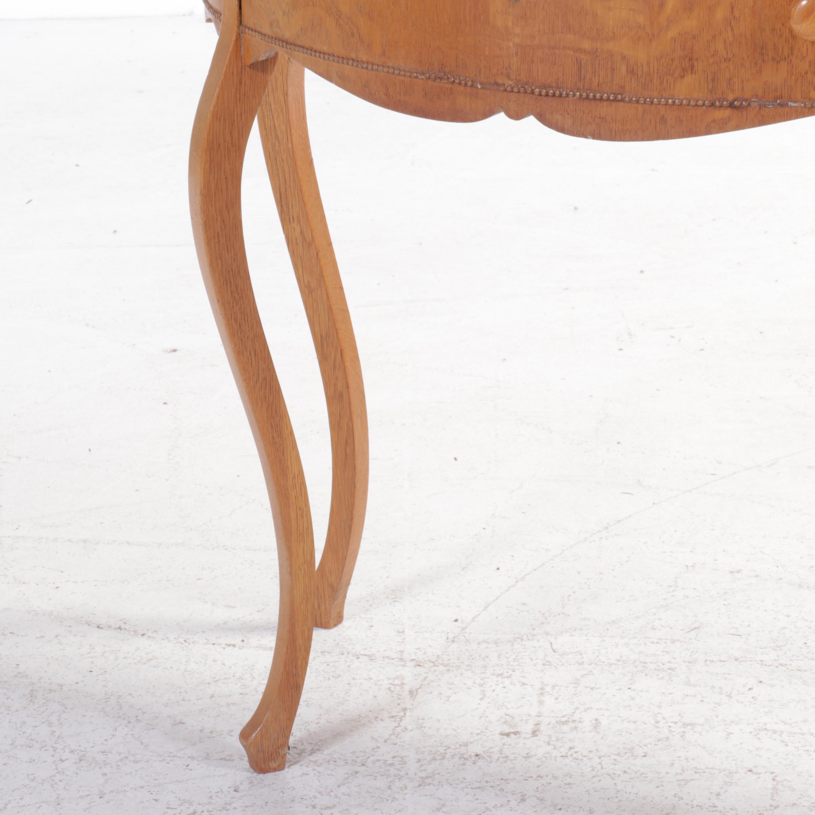 Victorian Oak Vanity Table with Mirror, 19th Century
