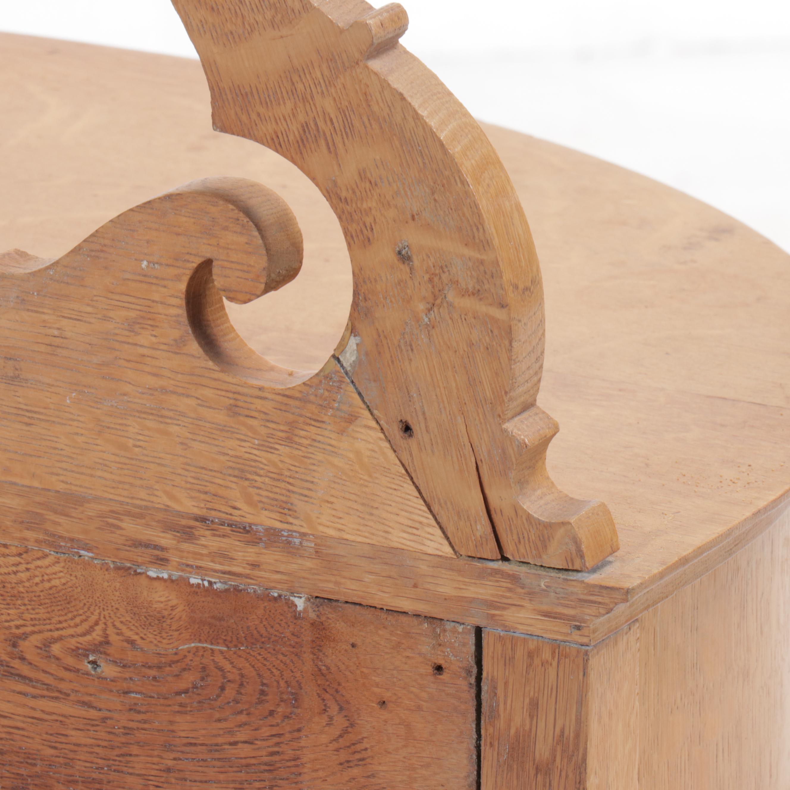 Victorian Oak Vanity Table with Mirror, 19th Century
