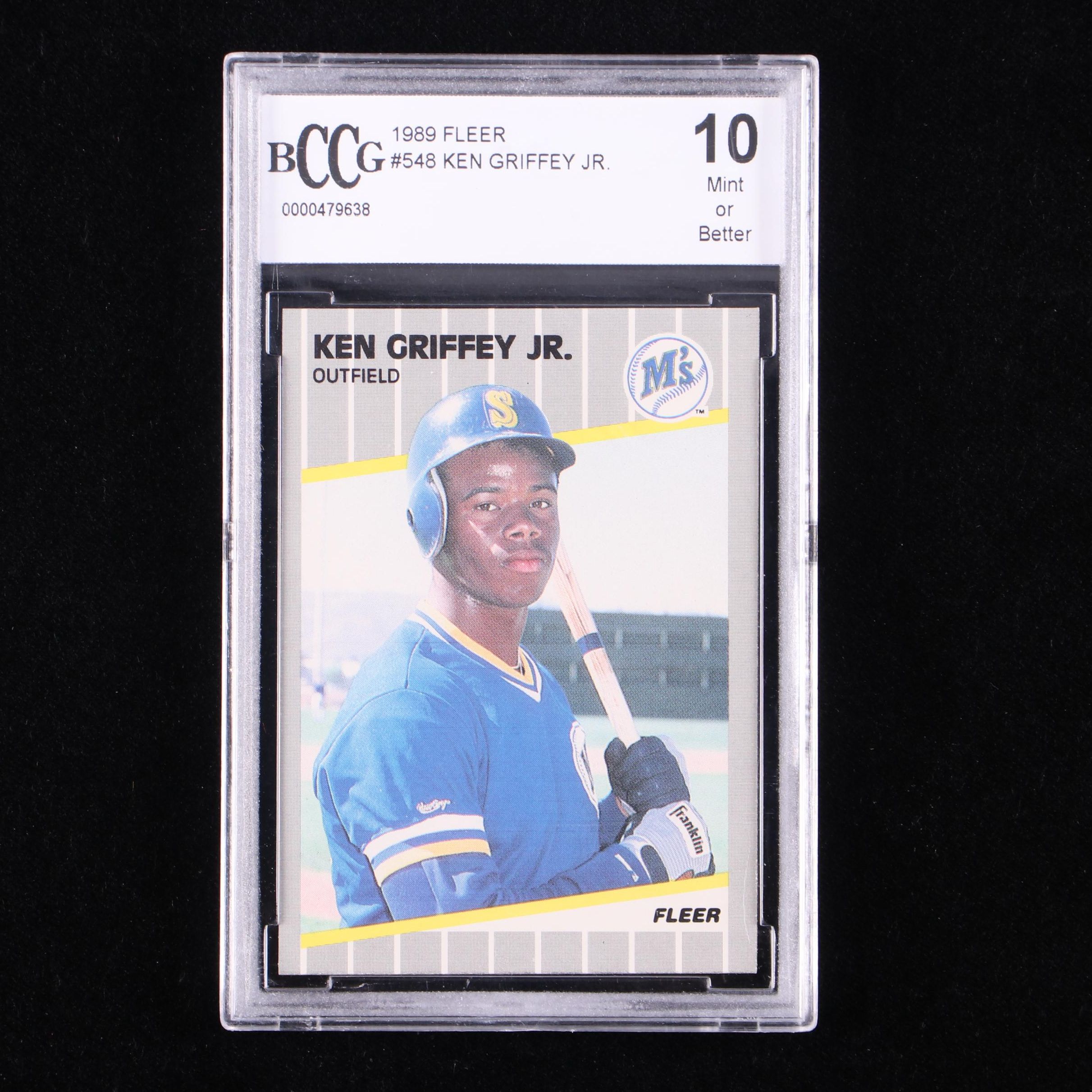 1989 Fleer Ken Griffey Jr. Seattle Mariners Rookie Card Graded BCCG 10