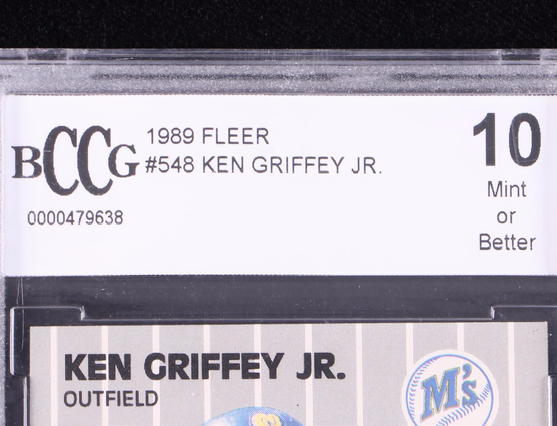 1989 Fleer Ken Griffey Jr. Seattle Mariners Rookie Card Graded BCCG 10