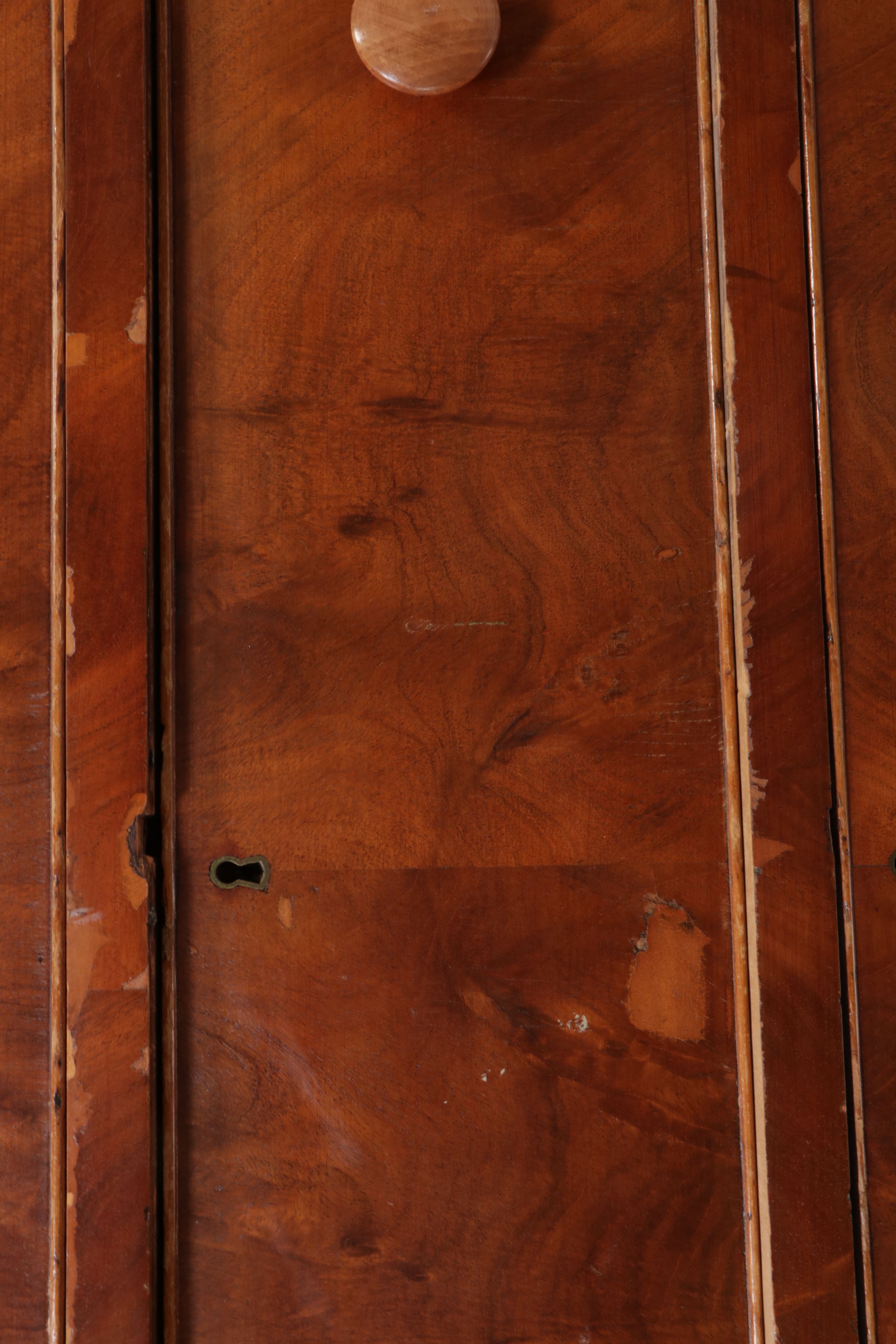 American Empire Burl and Maple Chest of Drawers with Glove Box, 19th Century