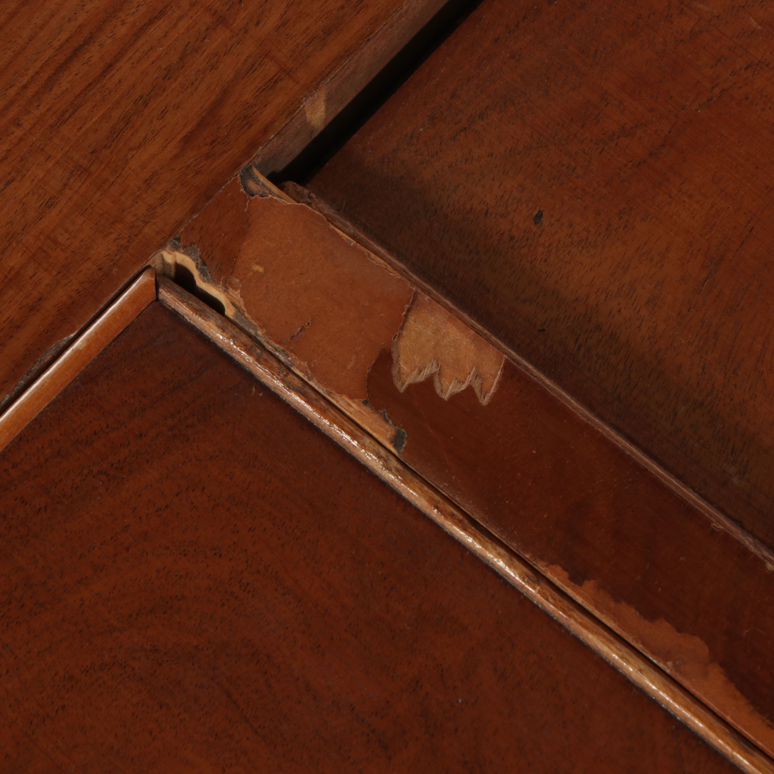 American Empire Burl and Maple Chest of Drawers with Glove Box, 19th Century