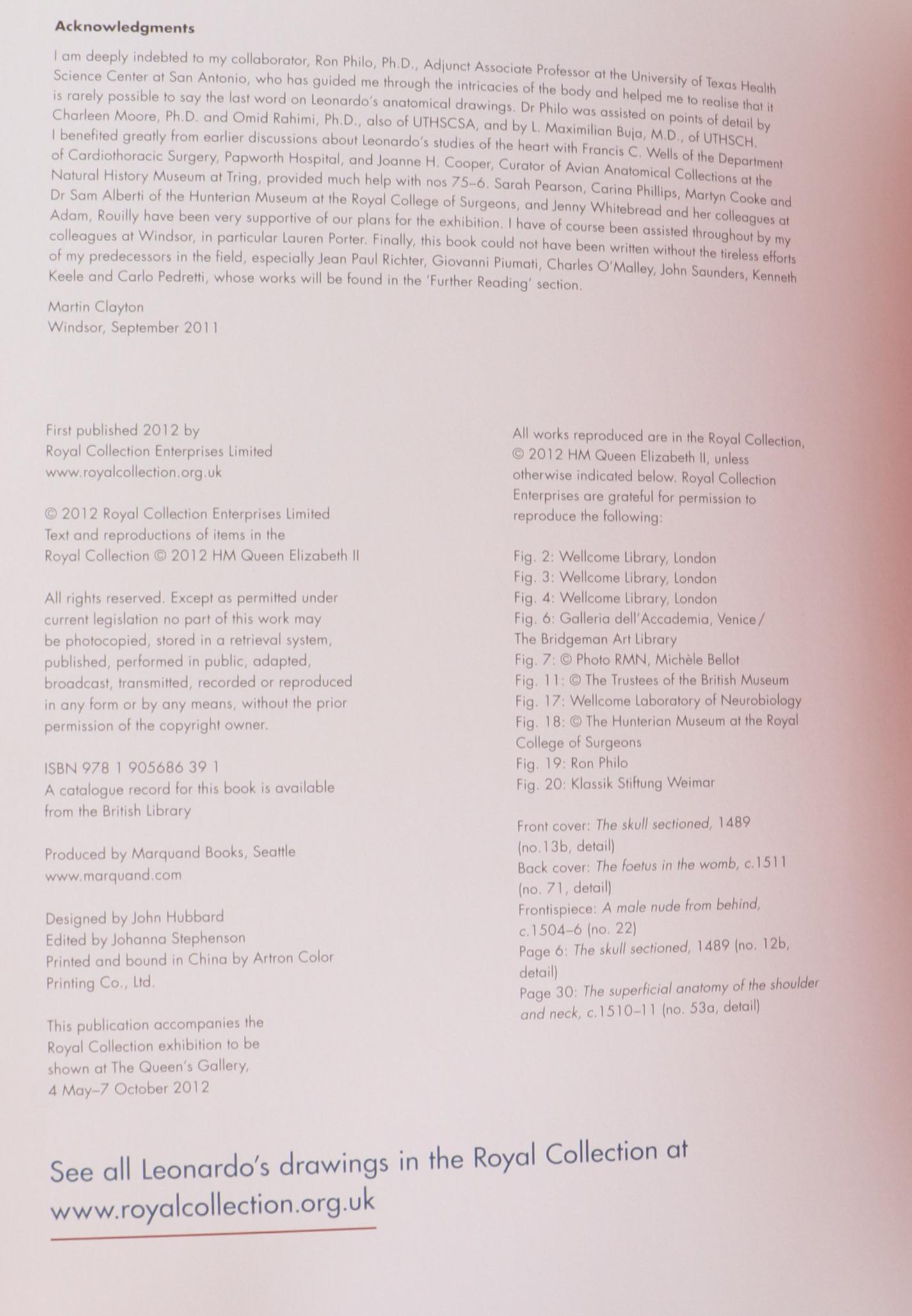 First Edition "Leonardo da Vinci: Anatomist" by Martin Clayton and Ron Philo