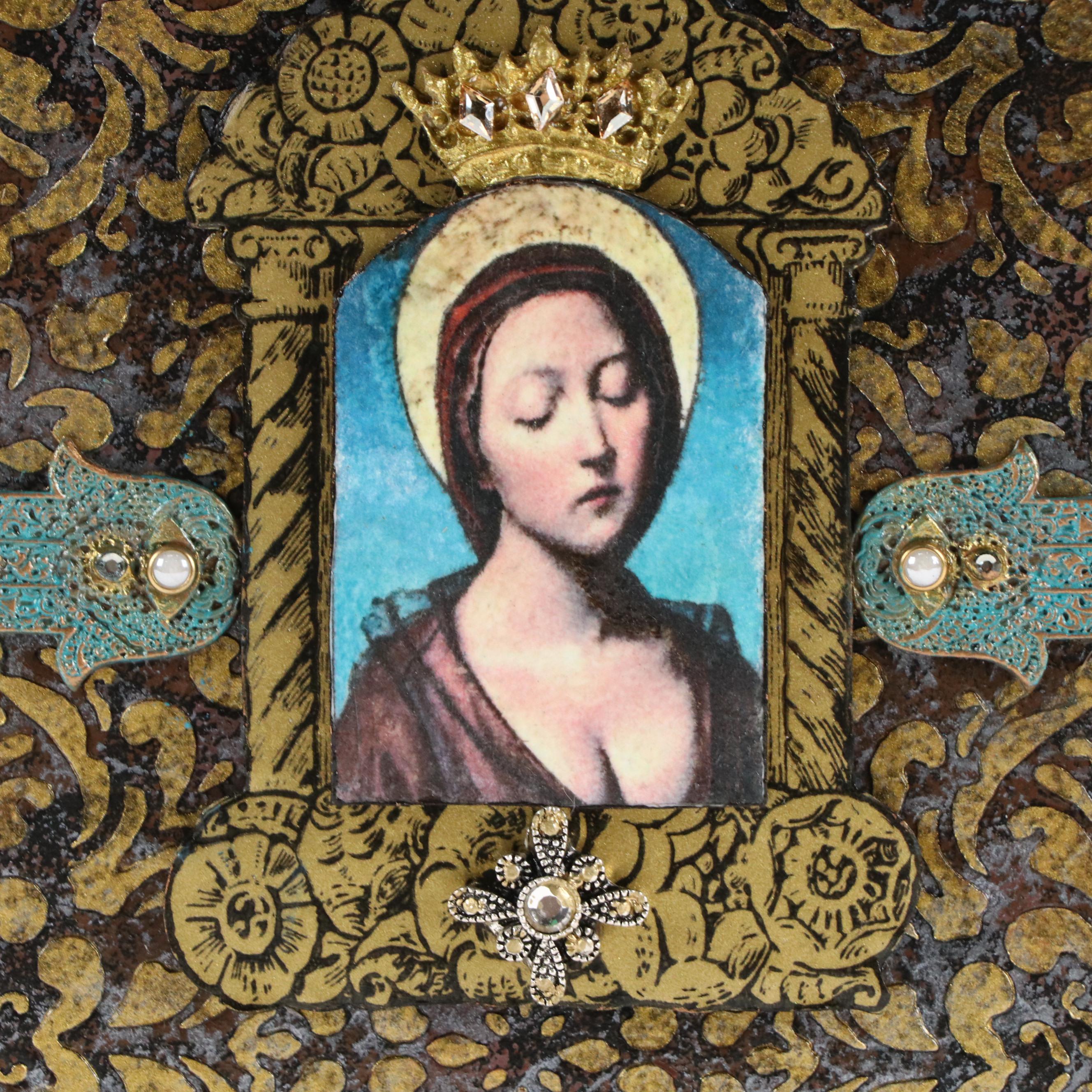 Deborah Kovacs-Sturdevant Mixed Media Composition "Hand of Mary"