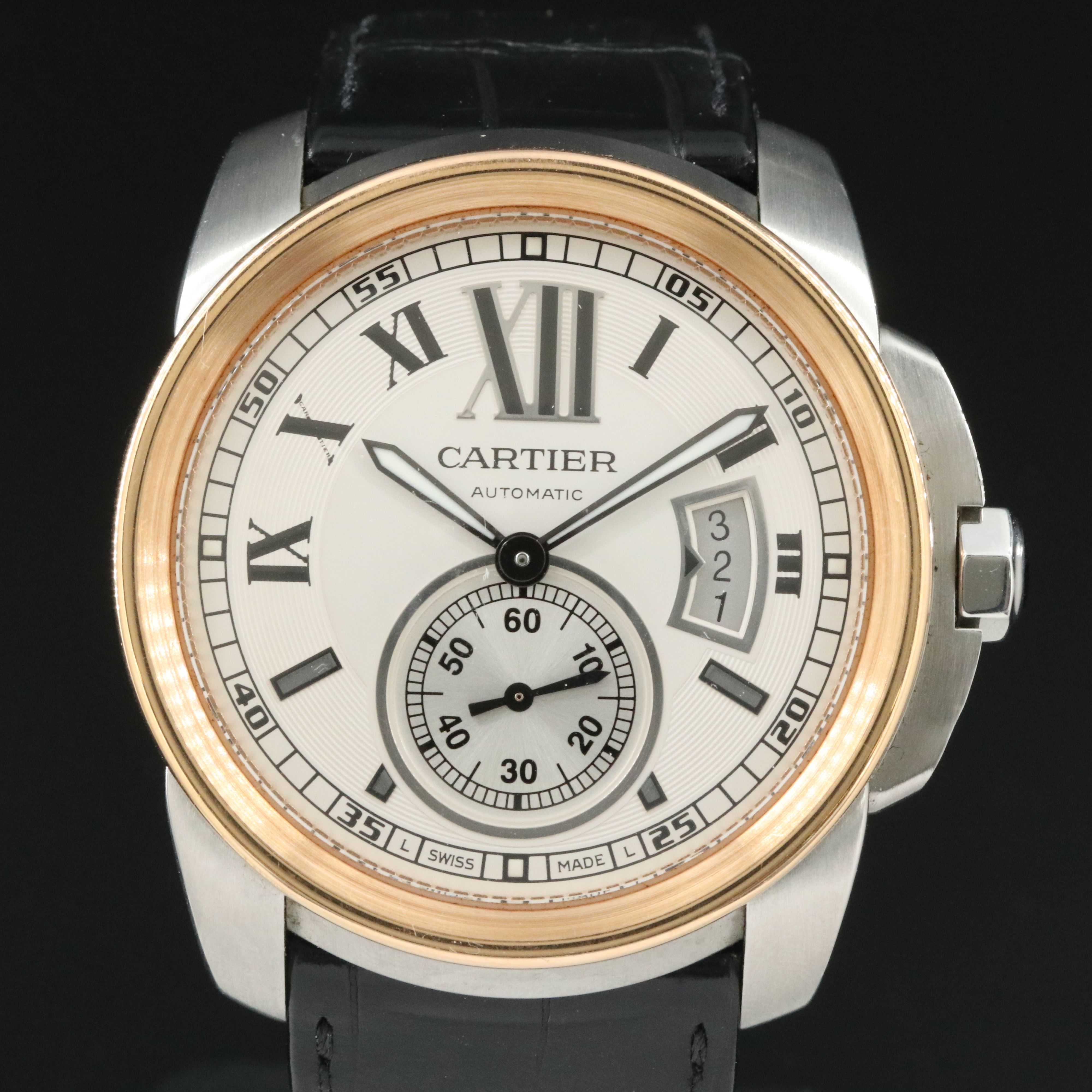 Cartier Calibre de Cartier 3389 Silver Dial 18K & Steel 42mm Automatic Watch