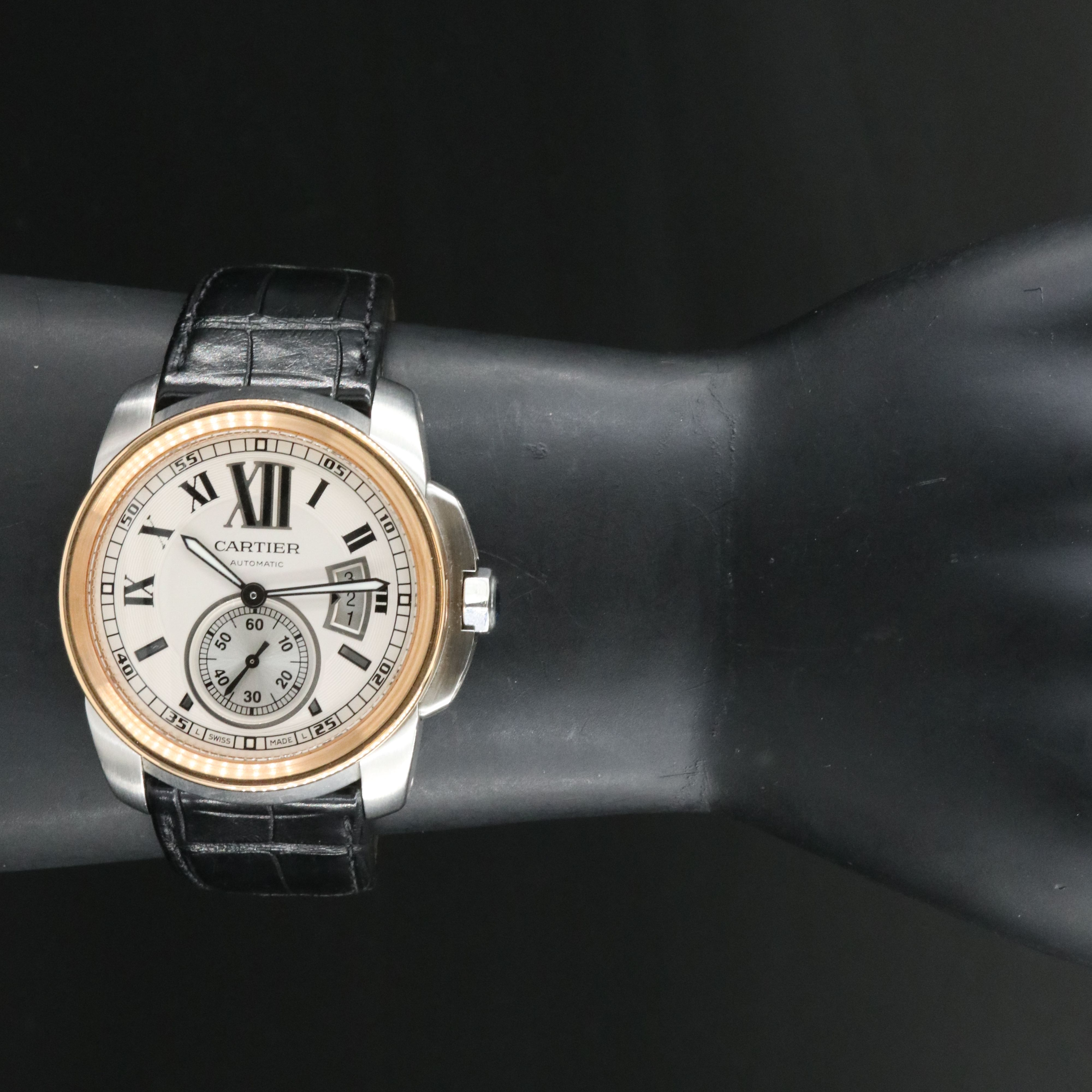 Cartier Calibre de Cartier 3389 Silver Dial 18K & Steel 42mm Automatic Watch