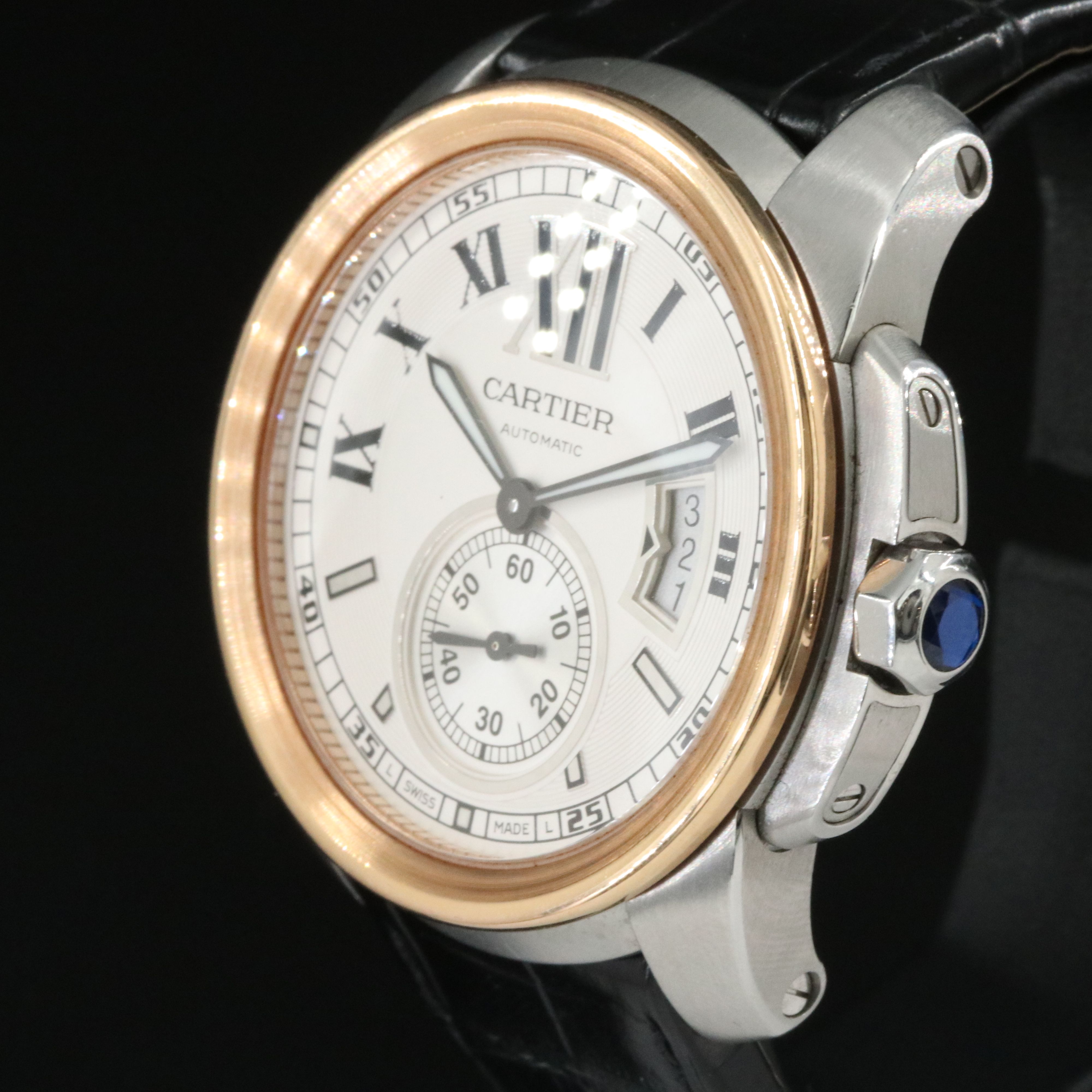 Cartier Calibre de Cartier 3389 Silver Dial 18K & Steel 42mm Automatic Watch