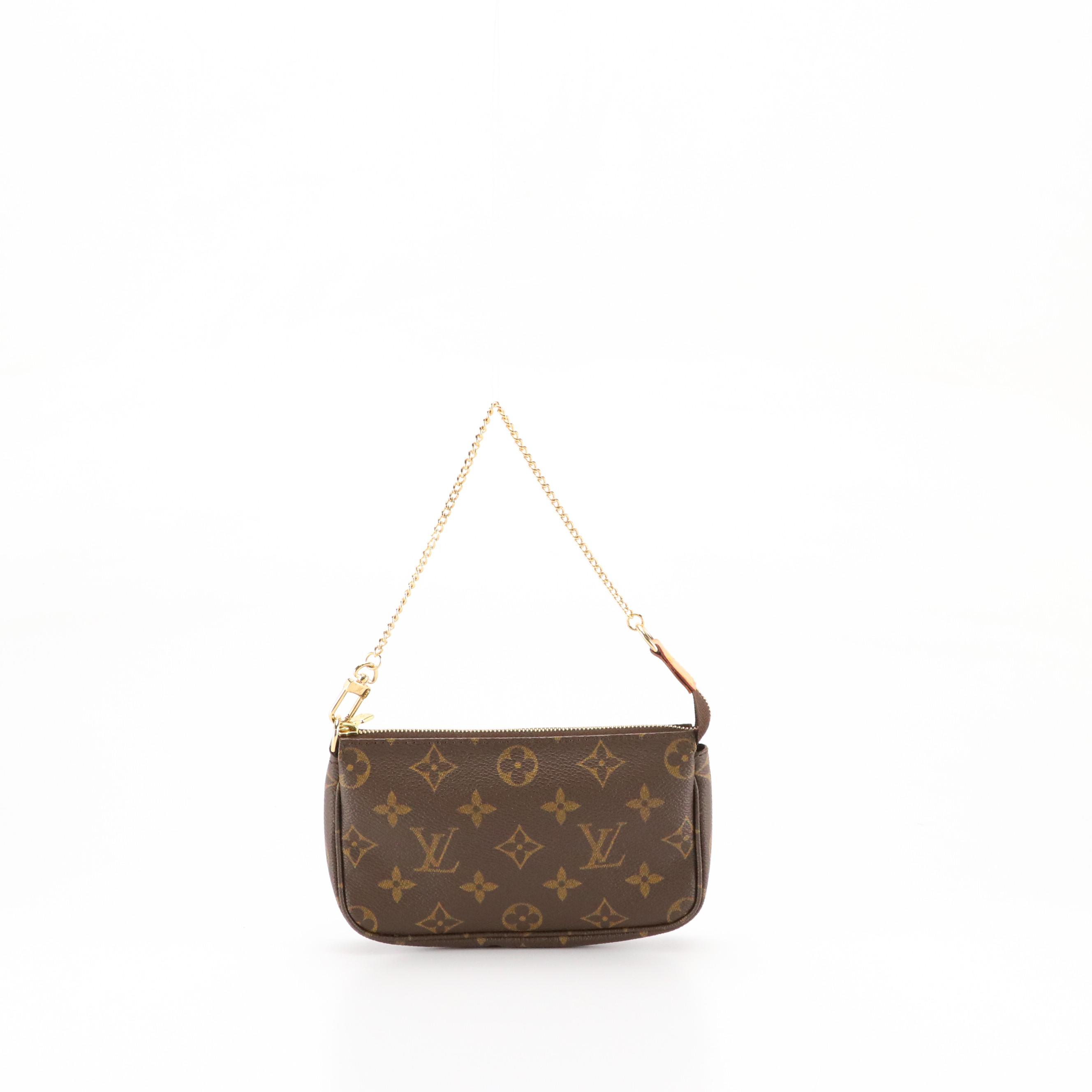 Louis Vuitton Mini Pochette Accessoires in Monogram Canvas with Chain Strap