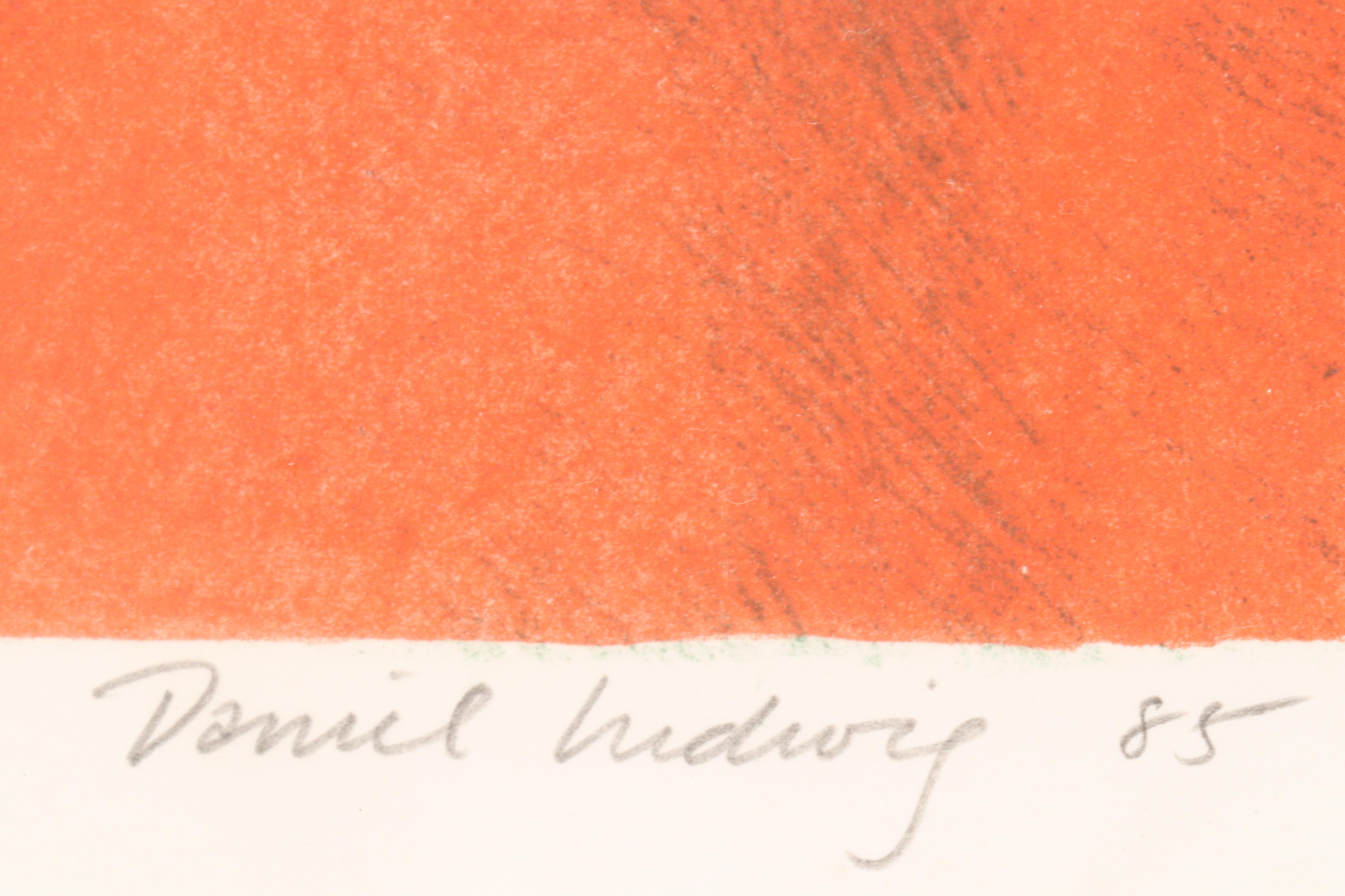 Daniel Ludwig Duo-Tone Lithograph Portrait, 1985