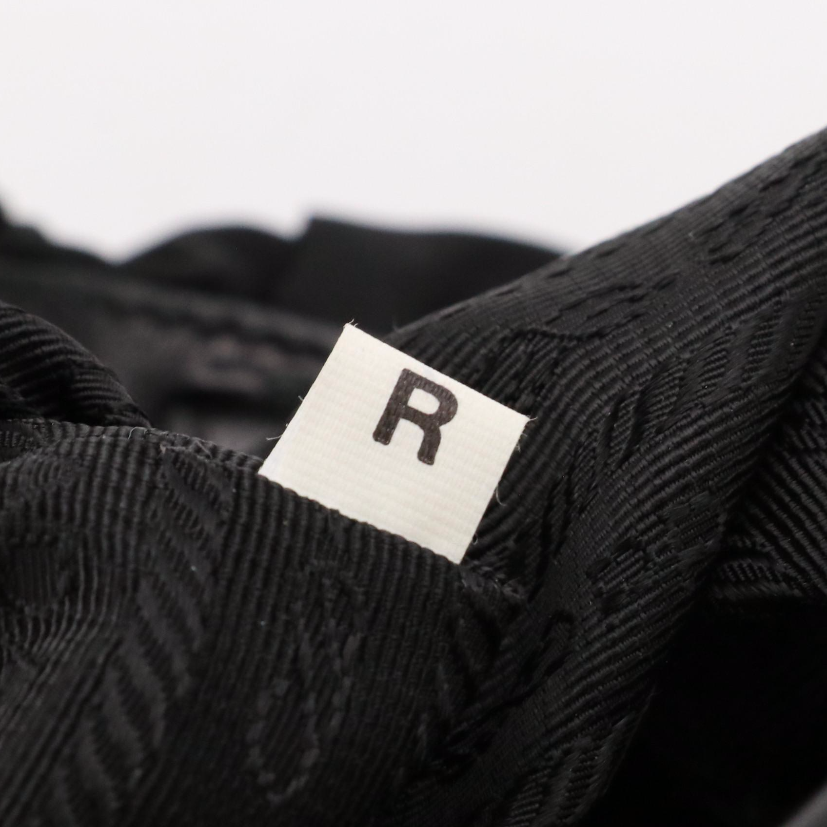 Prada Black Canapa Logo Gathered Tessuto Nylon and Leather Two-Way Bag