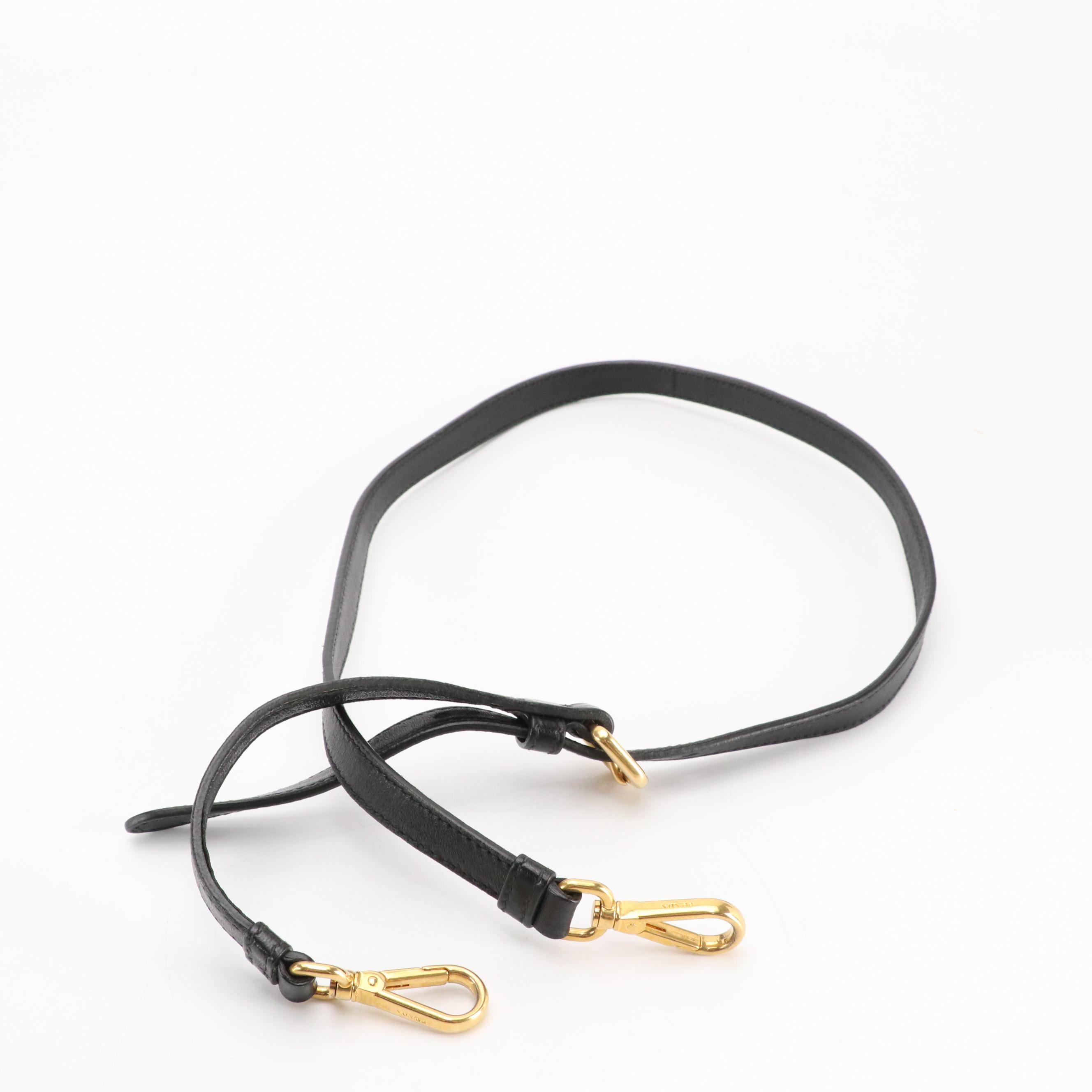 Prada Black Canapa Logo Gathered Tessuto Nylon and Leather Two-Way Bag