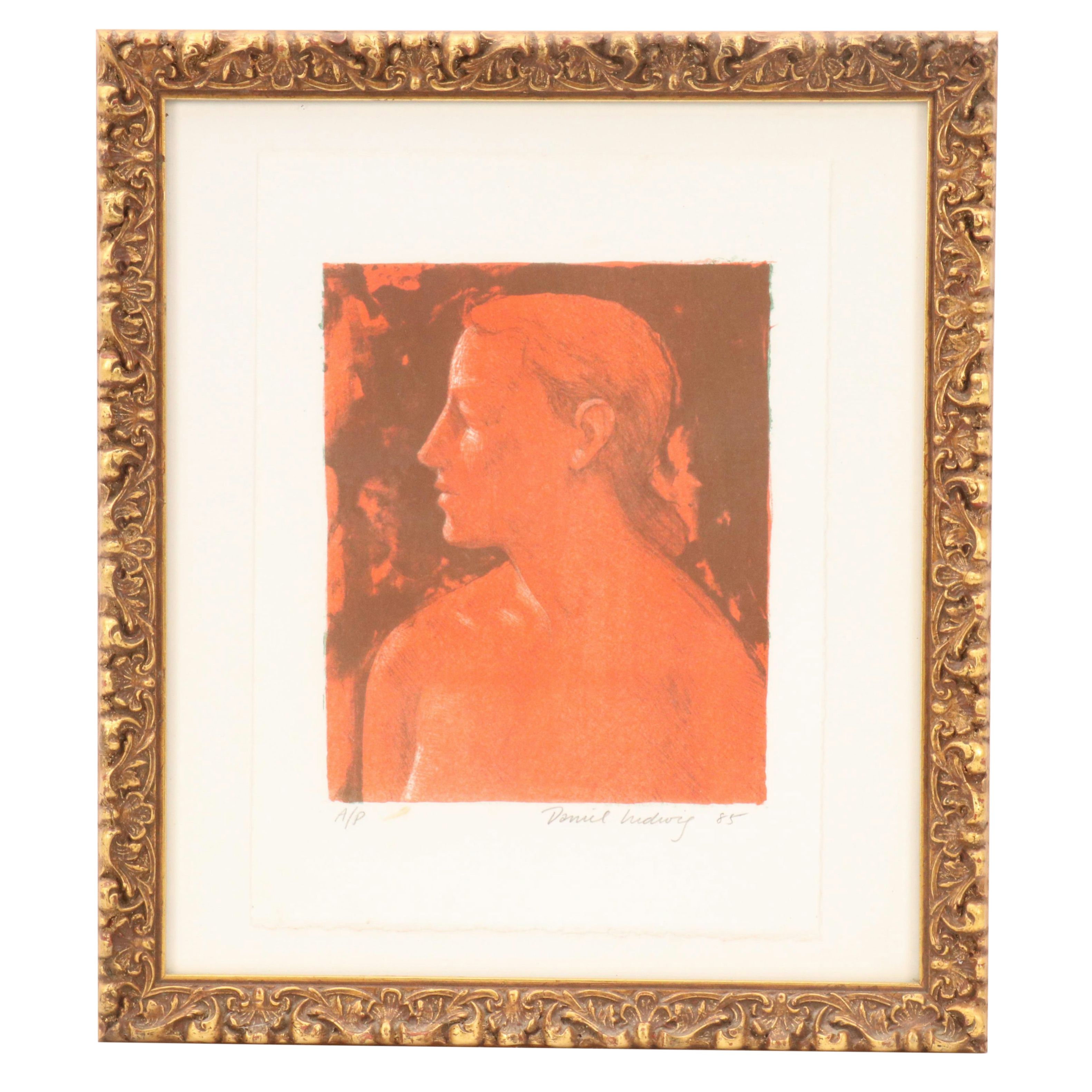 Daniel Ludwig Duo-Tone Lithograph Portrait, 1985