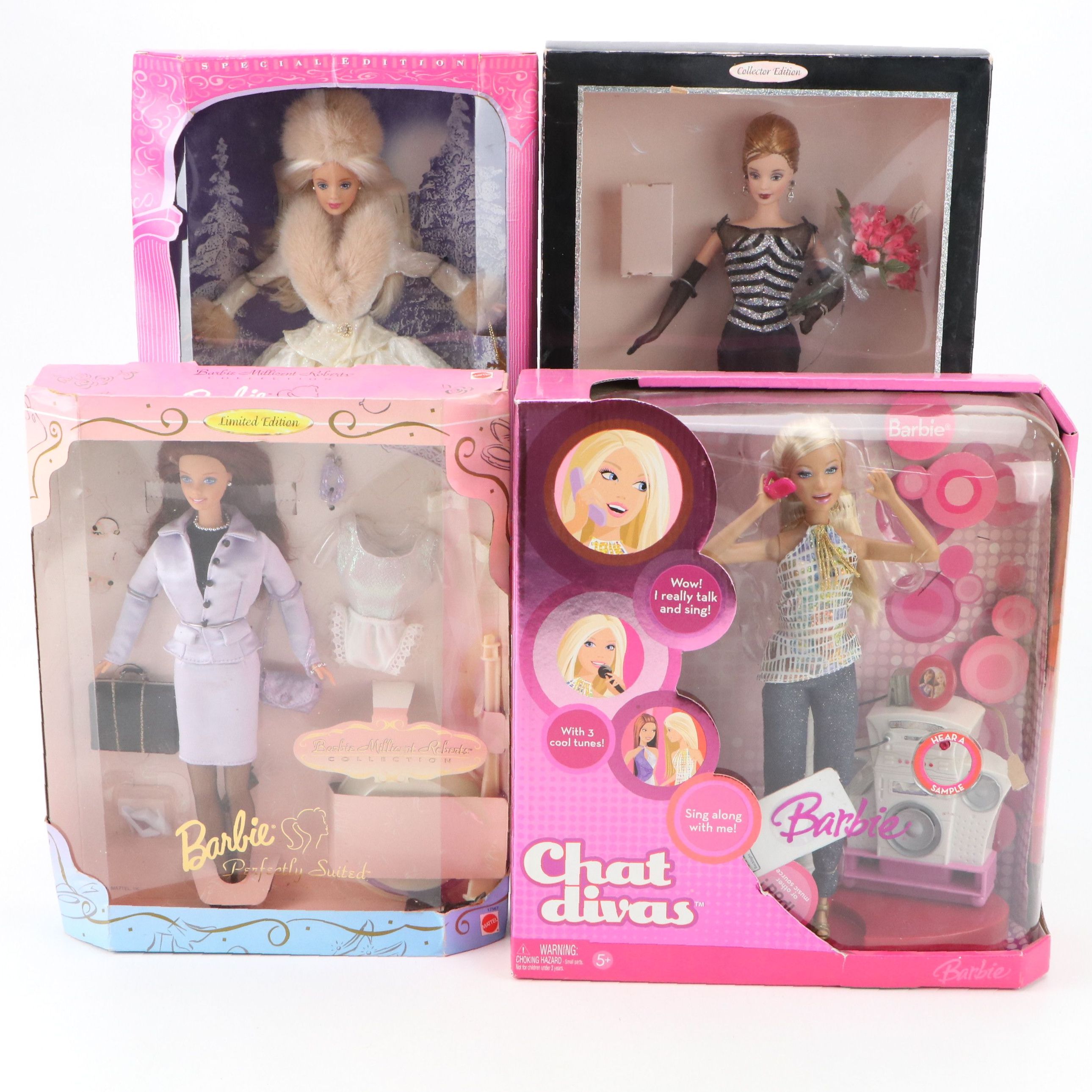 Mattel "Perfectly Suited" with "Winter Evening Barbie" and Other Dolls