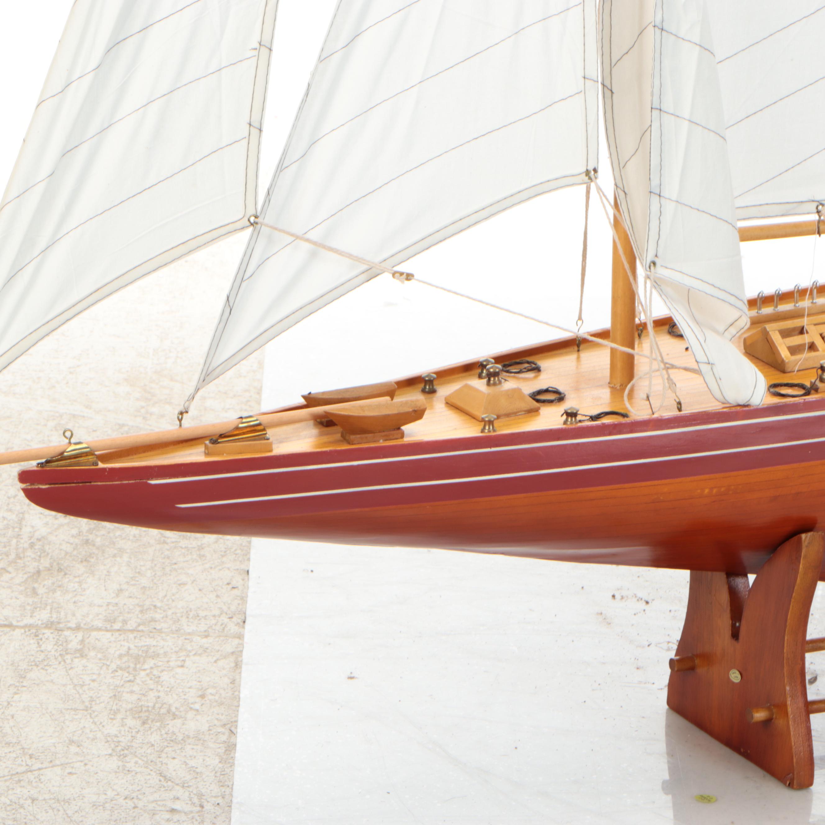 Handcrafted Wooden Sailboat Model