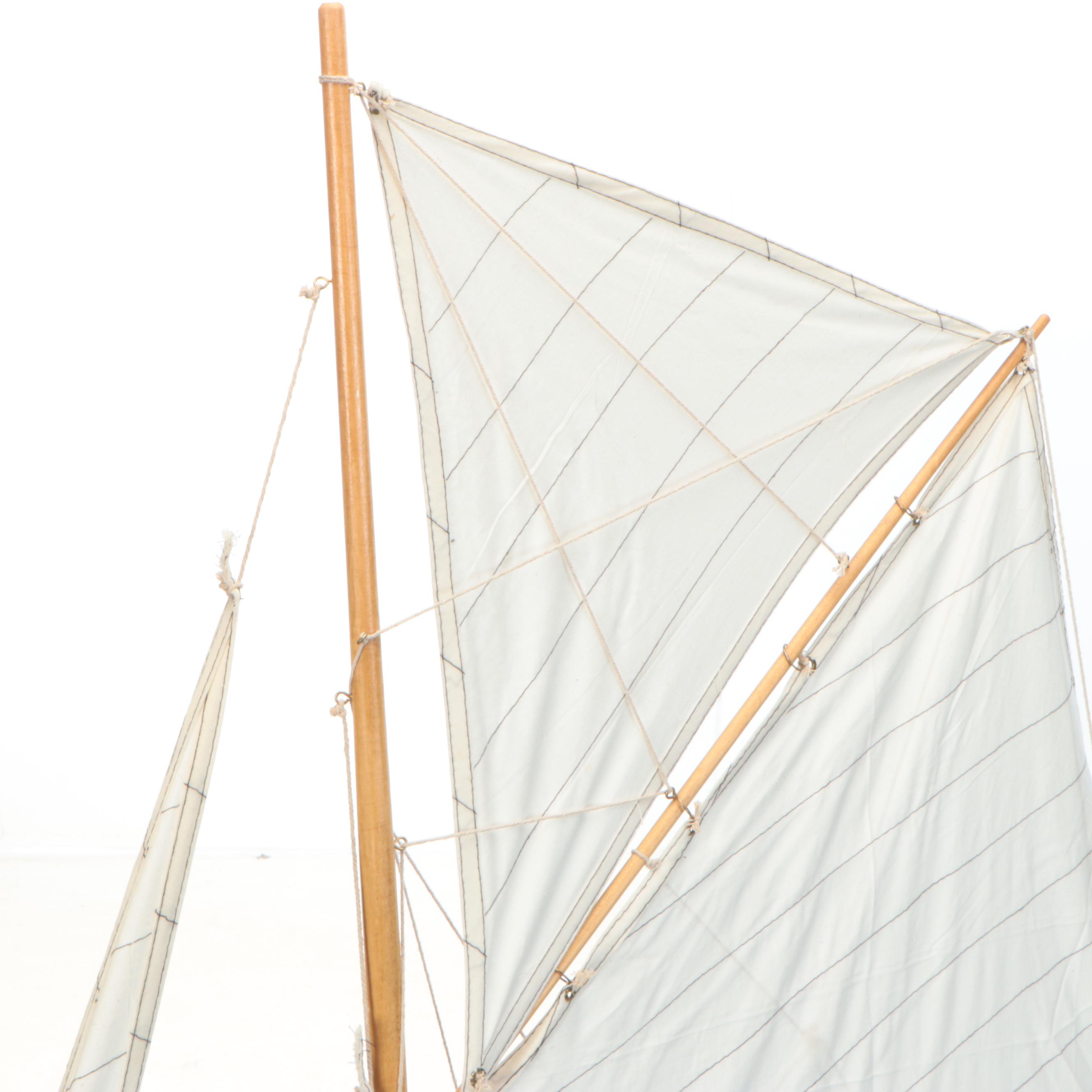 Handcrafted Wooden Sailboat Model