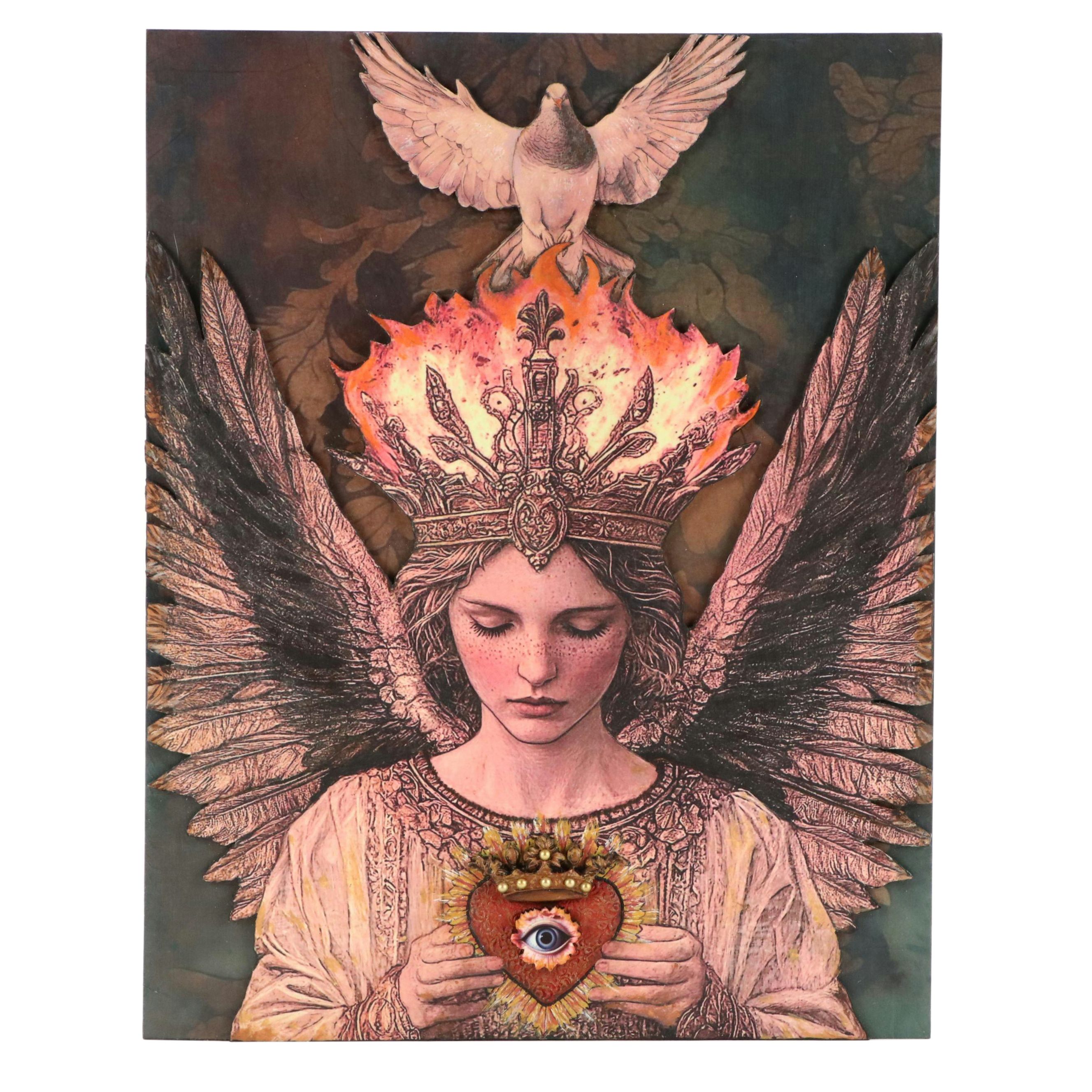 Deborah Kovacs-Sturdevant Mixed Media Composition "Angel of Peace"