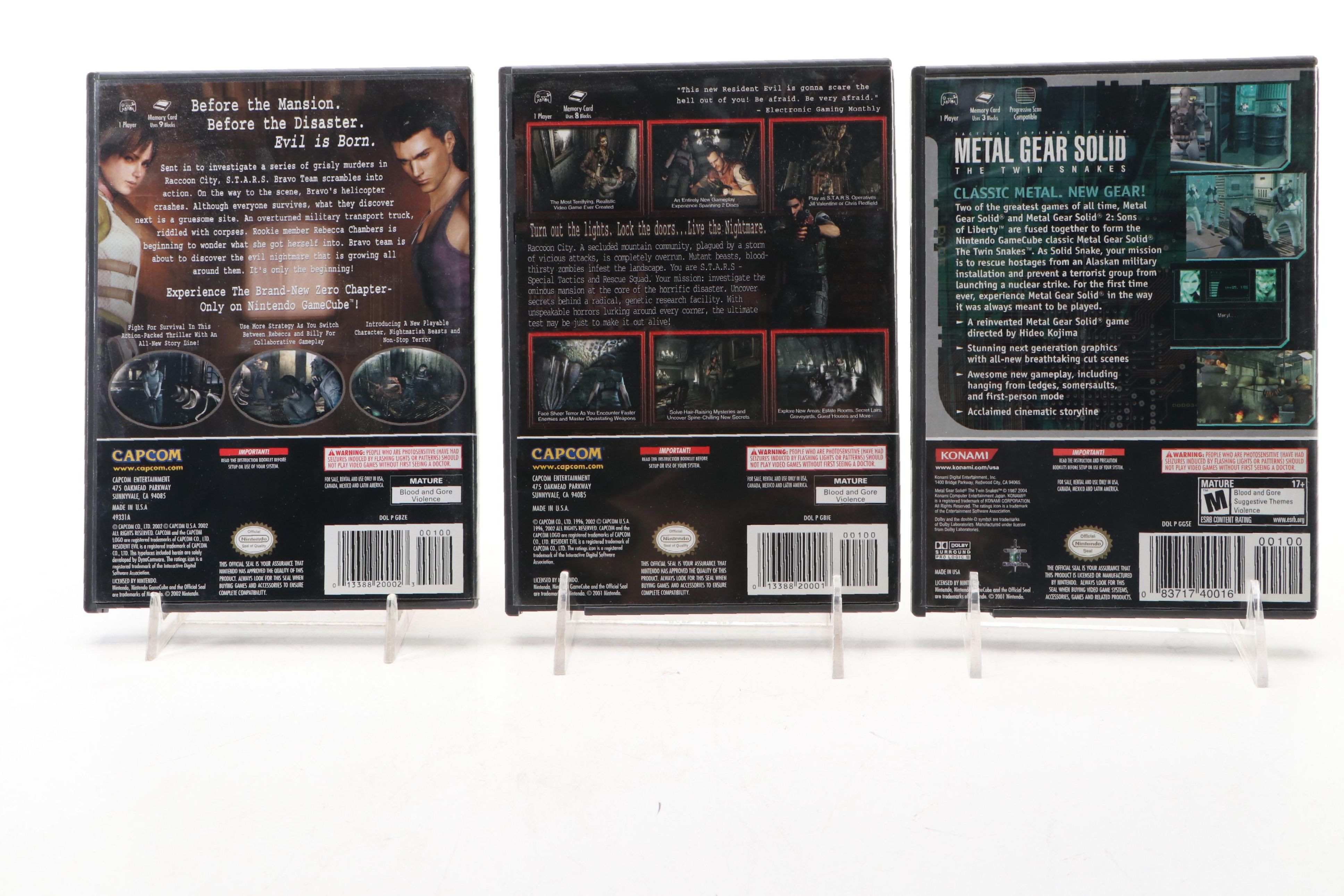 Metal Gear Solid and Resident Evil Nintendo GameCube Video Games