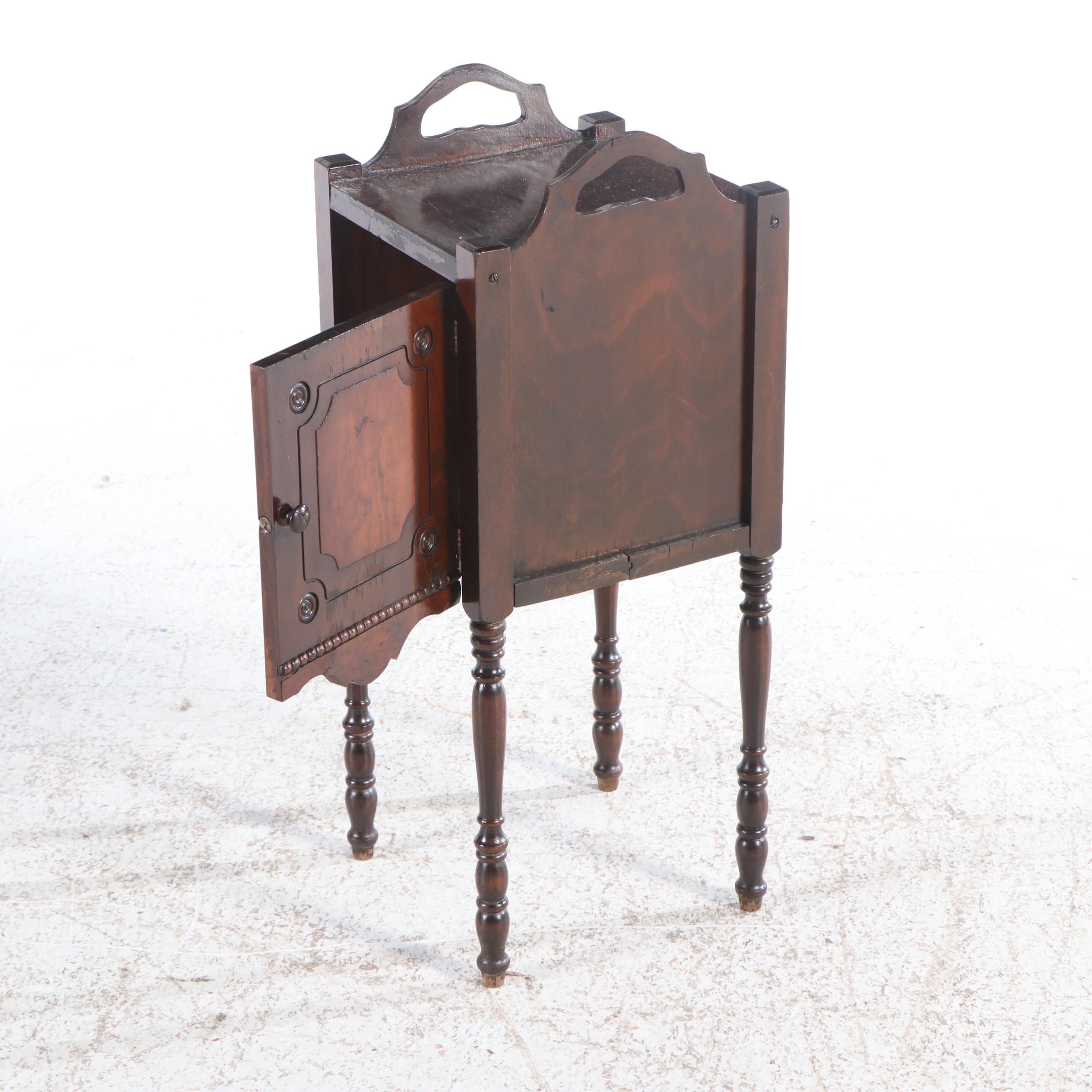 Victorian Walnut Bedside Cabinet, Late 19th/Early 20th Century