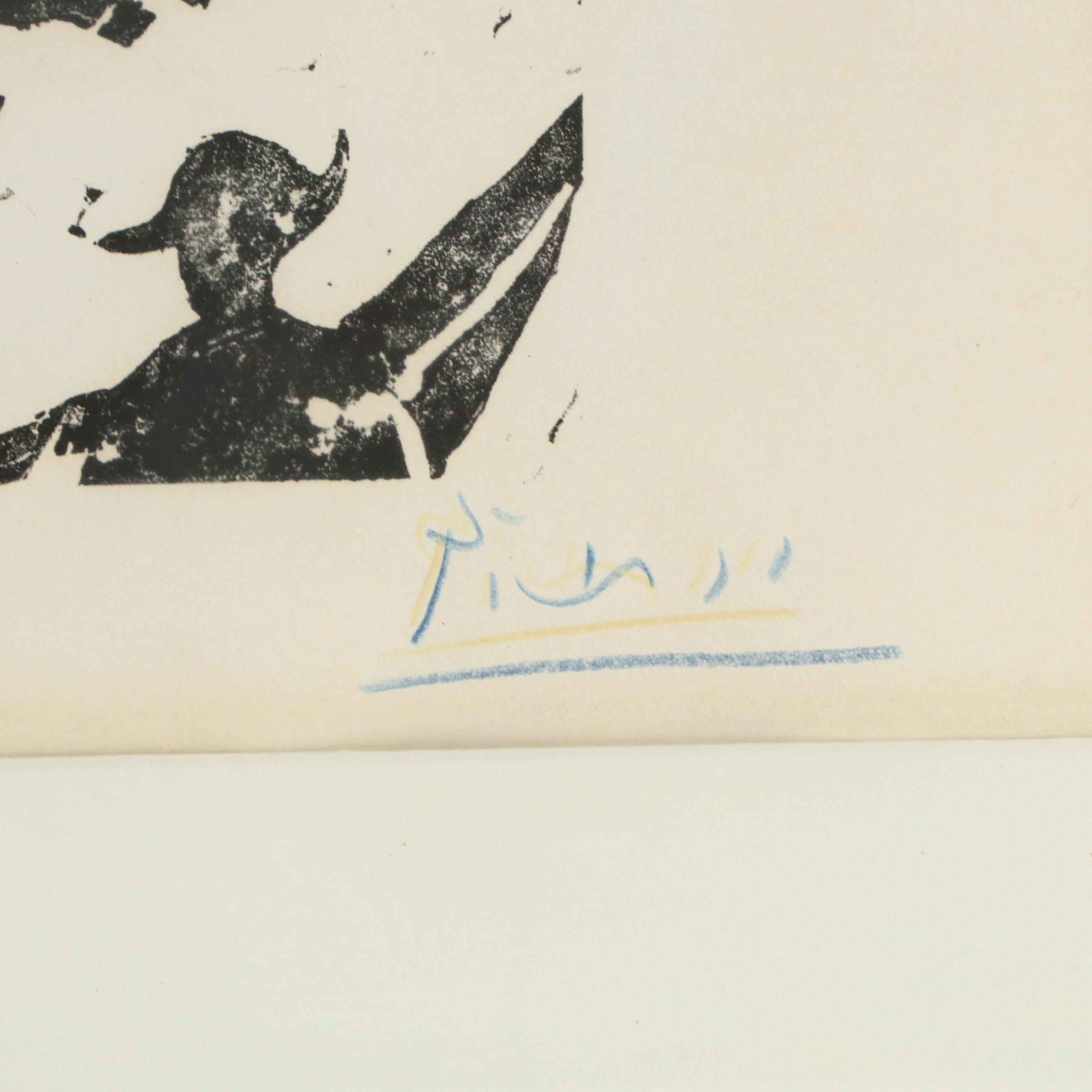 Pablo Picasso Lithograph of Bullfight Scenes, 1945