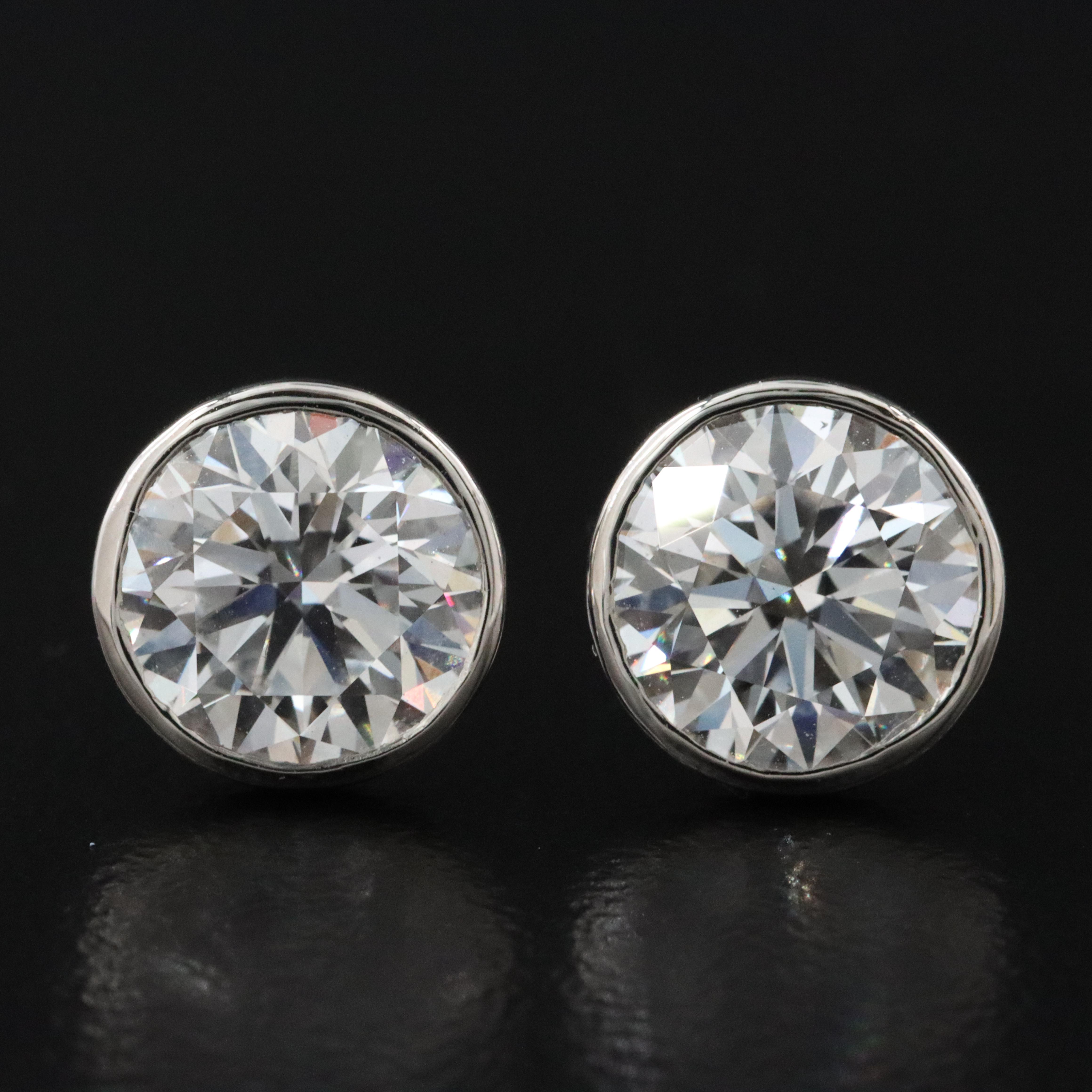 Platinum 4.01 CT Lab Grown Diamond Stud Earrings with IGI Reports